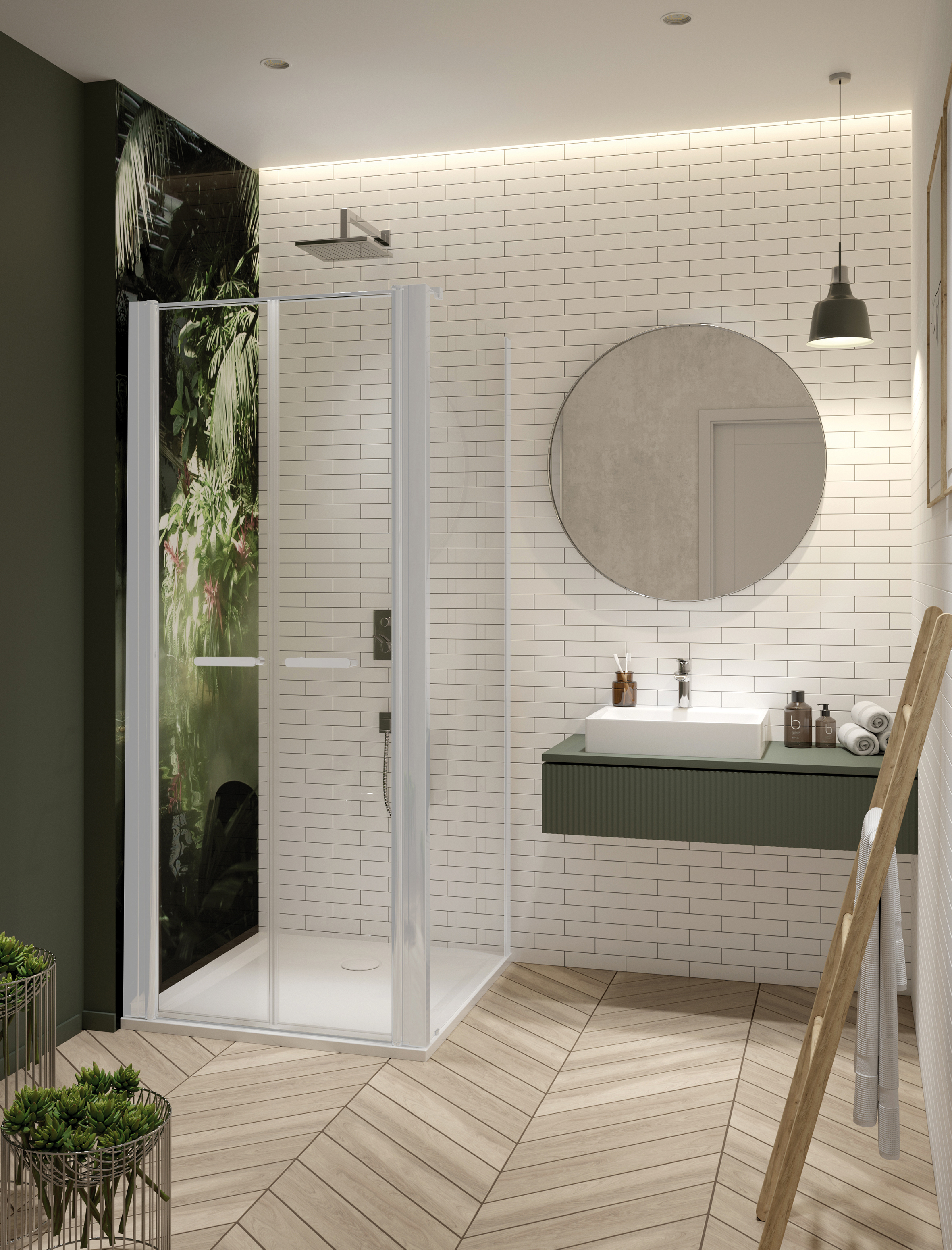 Sanplast Exa Line ścianka prysznicowa SS1/Exa-75 cm stała biały mat/szkło przezroczyste 600-540-1920-24-401