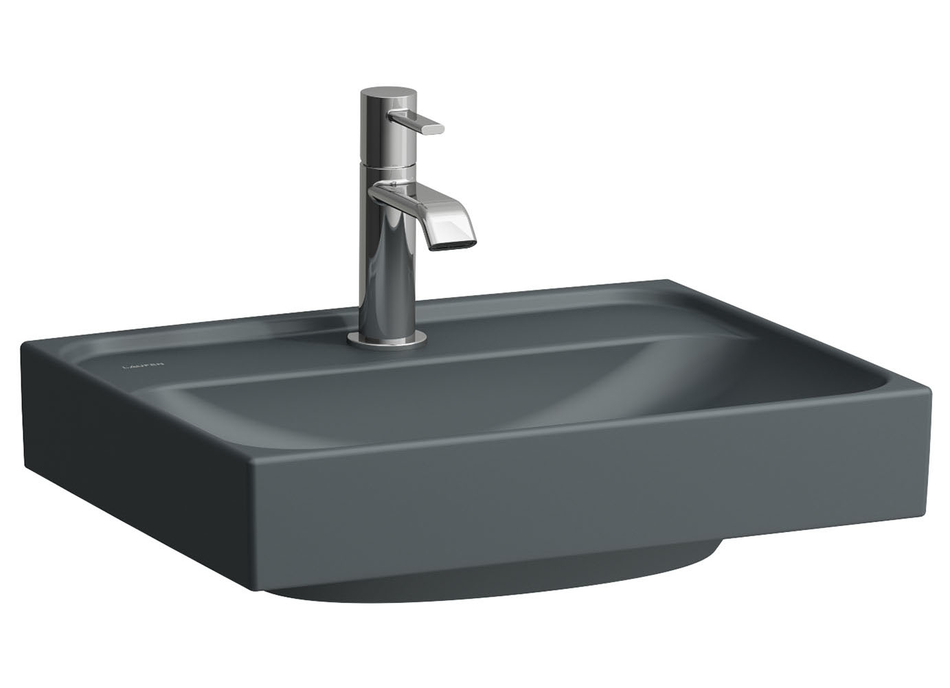 Laufen Meda umywalka 45x35 cm prostokątna ścienna-meblowa grafit mat H8151117581041