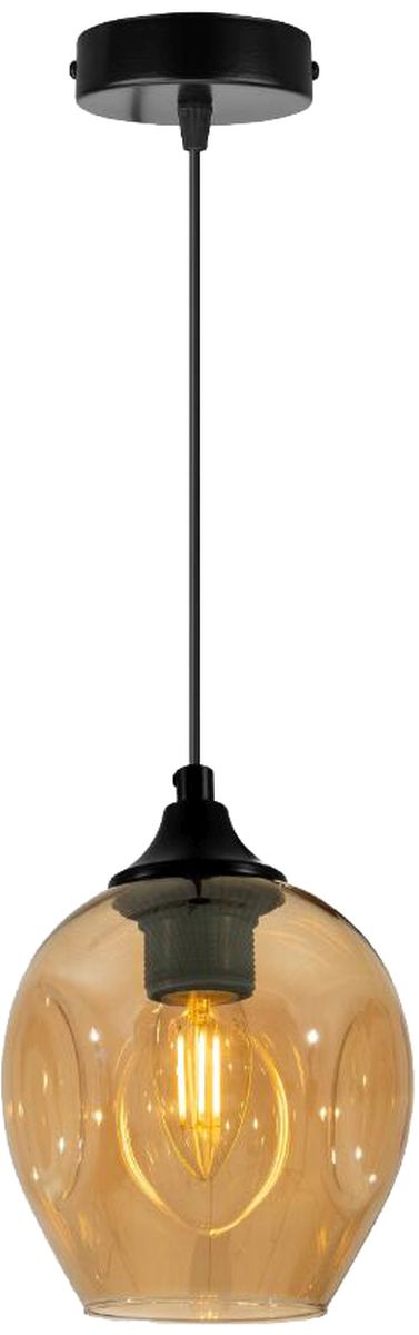 Candellux Aspa lampa wisząca 1x40W czarna/brązowa 31-00583