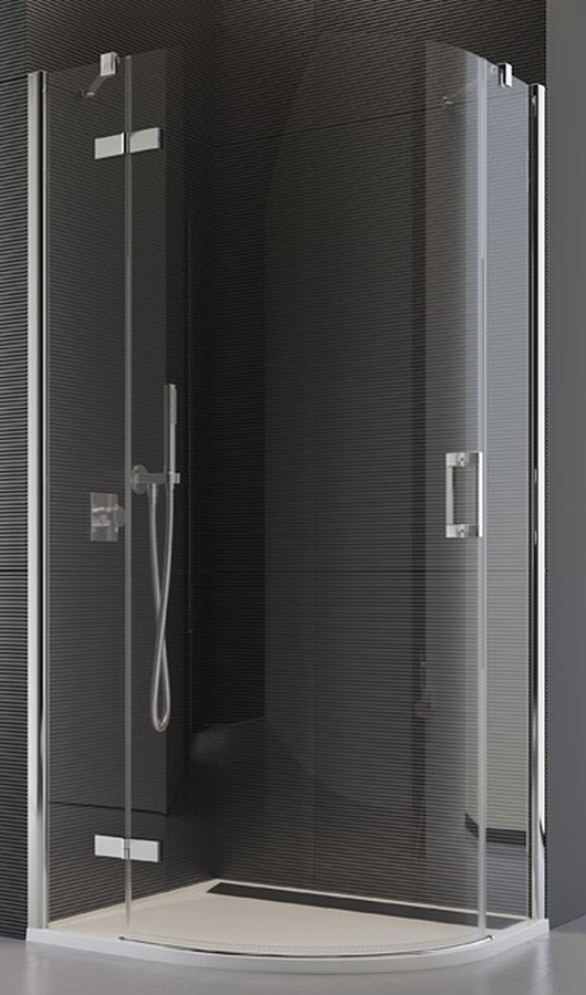 Ronal Pur kabina prysznicowa 100 cm półokrągła lewa chrom/szkło przezroczyste P3PG551001007