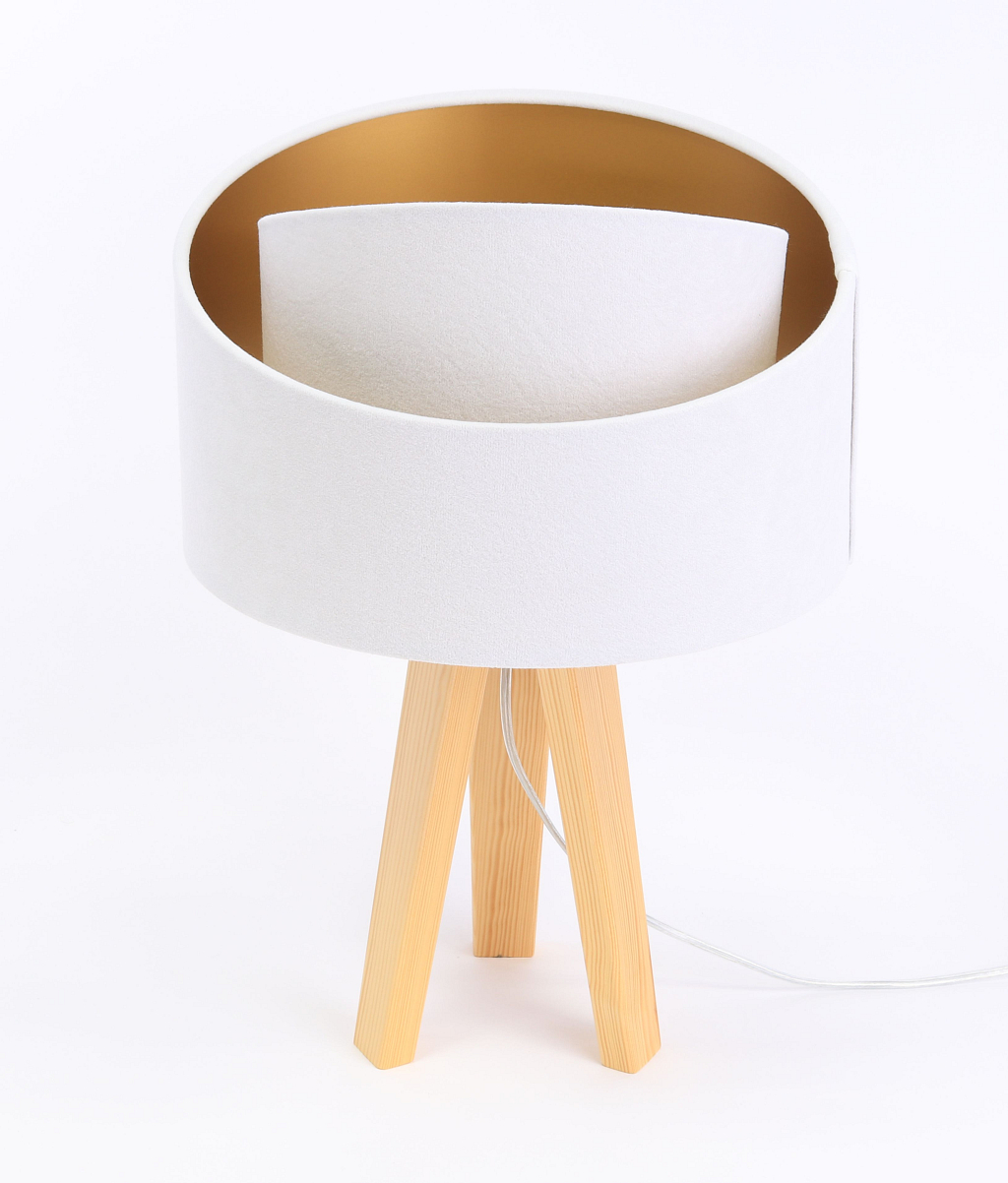 BPS Koncept Galaxy lampa stołowa 1x60 W biała-złota-drewno 060S-062