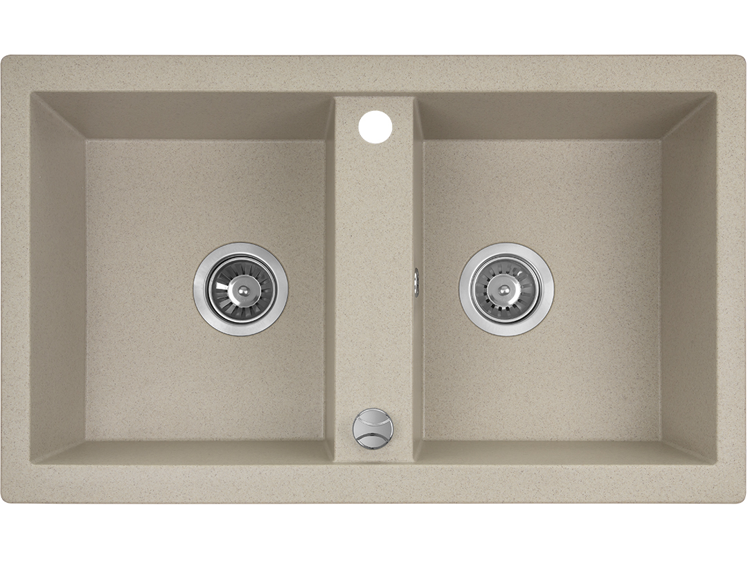 Laveo Barbados zlewozmywak granitowy 78x48 cm beżowy SBB420T - Wysyłka w 24h