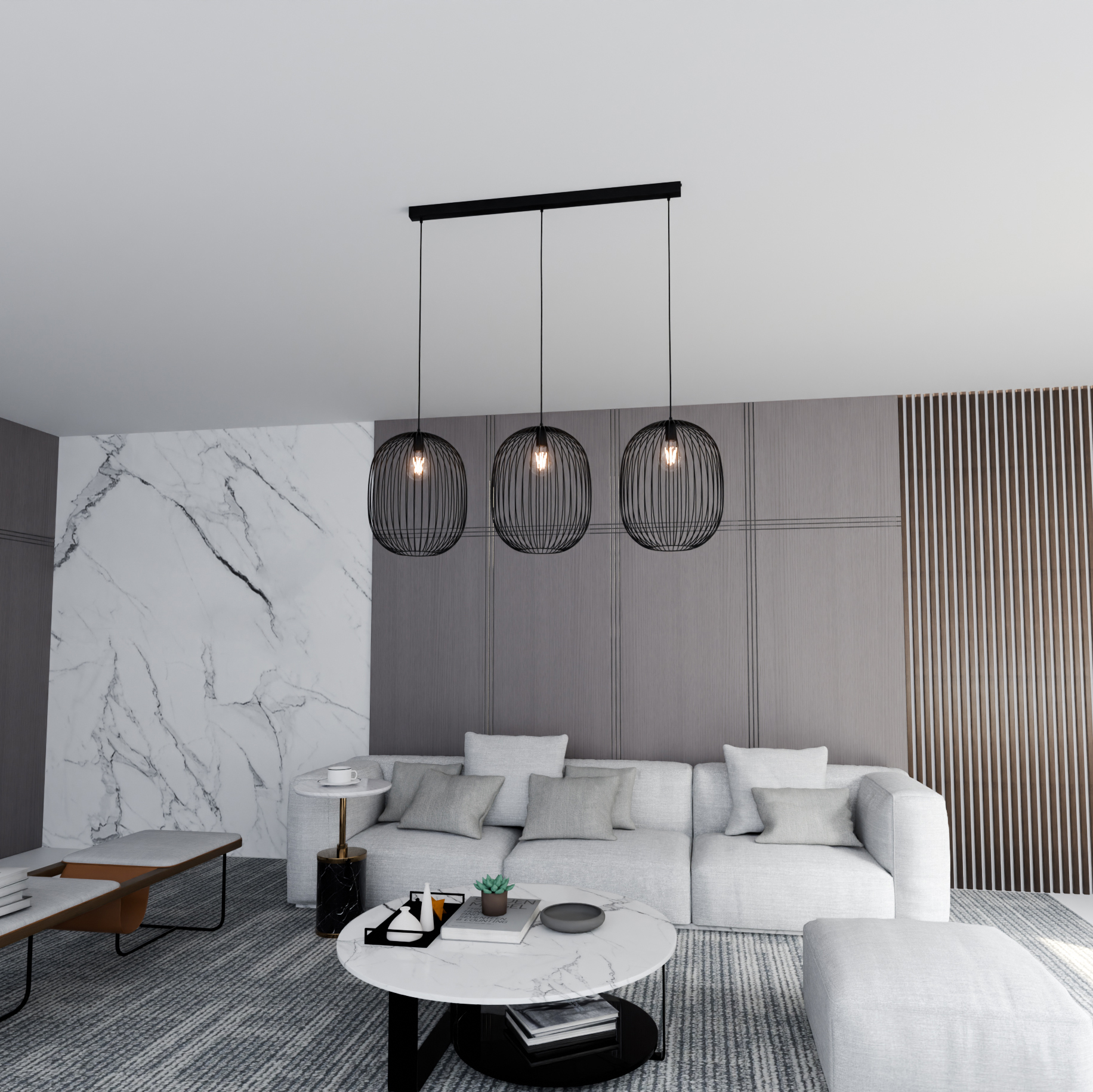 Emibig Onyx lampa wisząca 3x15 W czarny 1304/3