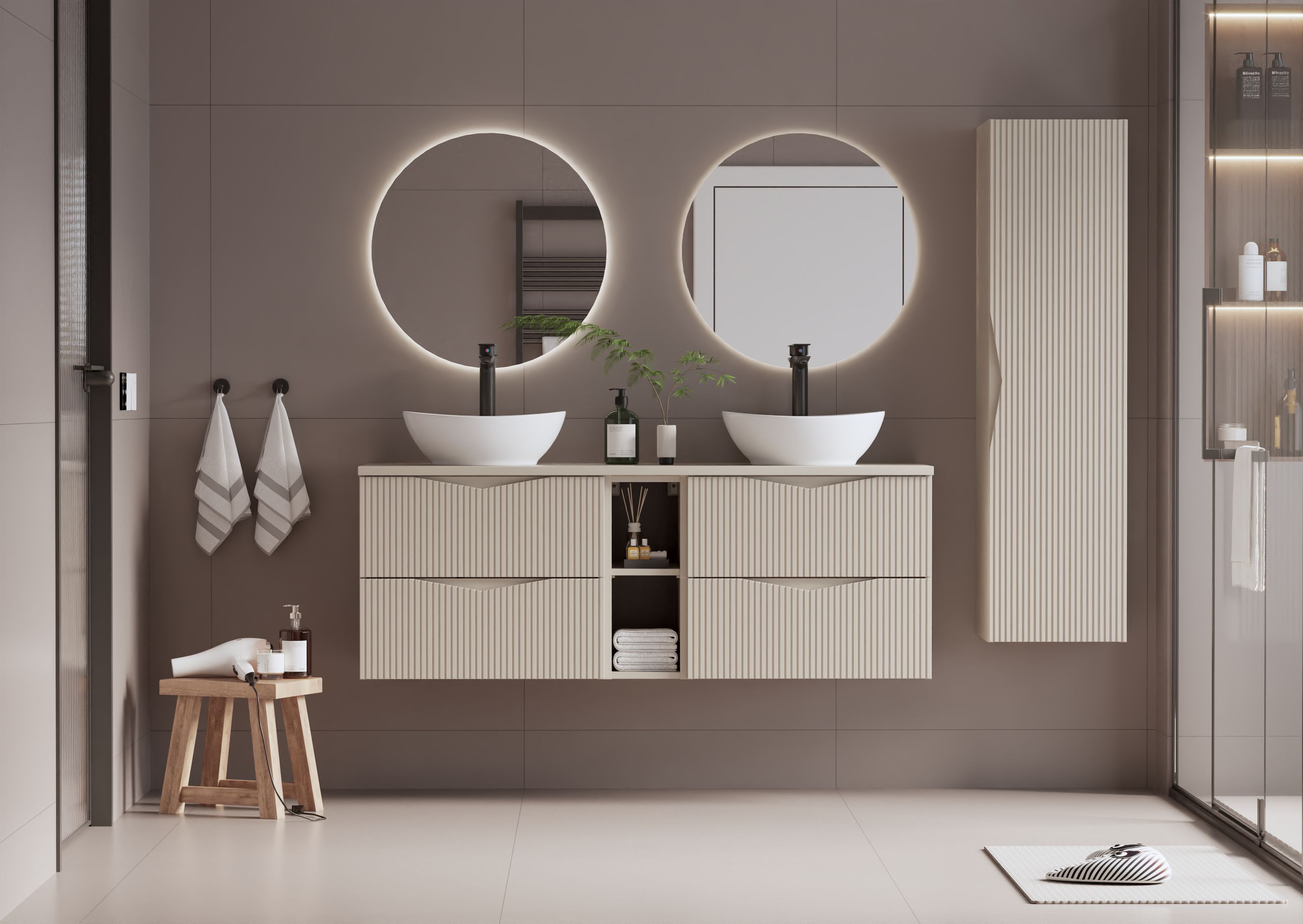 Megstyl blat 140x46 cm beżowy 4115