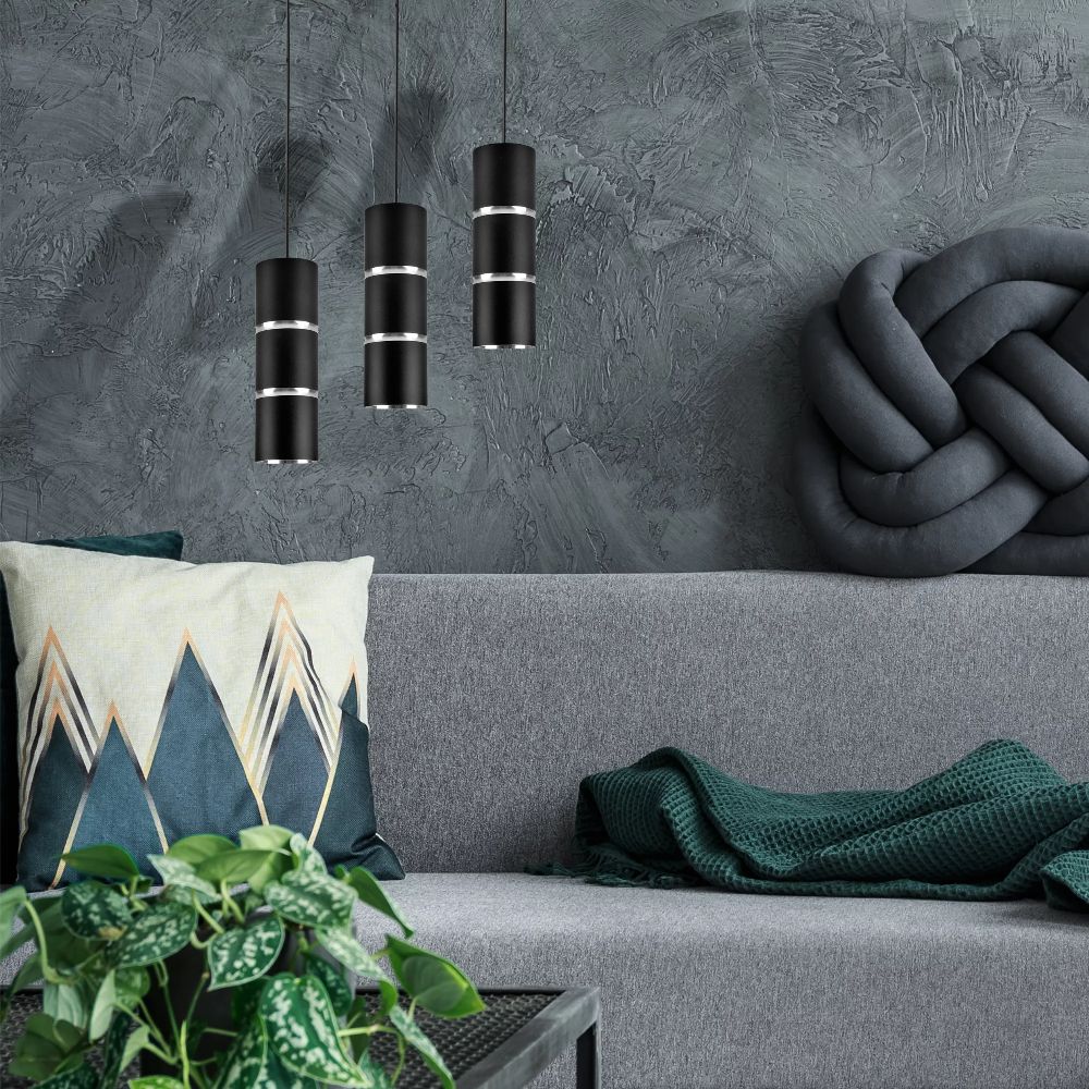 Goldlux Bamboo lampa wisząca 1x10 W czarna 324320