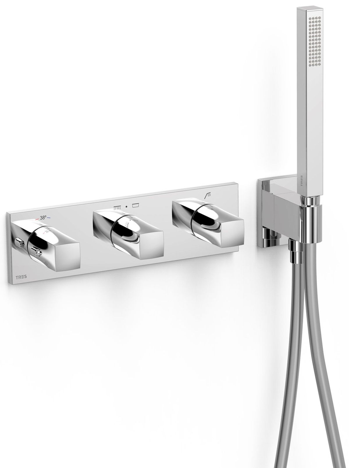 Tres B-System bateria wannowo-prysznicowa podtynkowa termostatyczna chrom 30725301