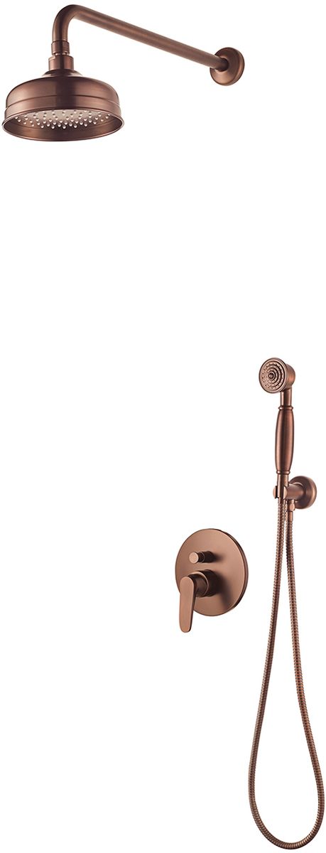 Omnires Art Deco zestaw prysznicowy podtynkowy z deszczownicą miedź antyczna SYSAD28ORB - Wysyłka w 24h