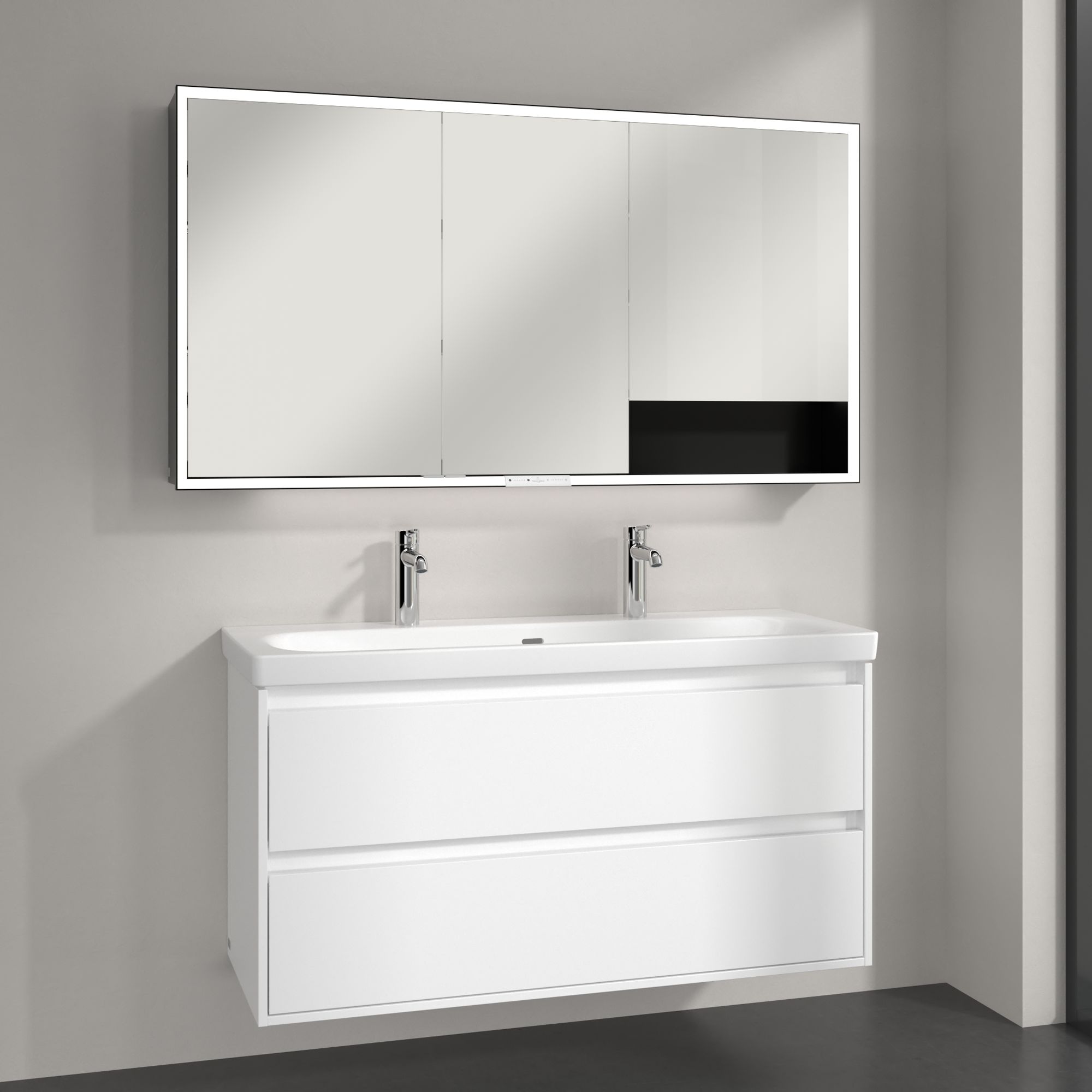Villeroy & Boch My View+ szafka 140x16,8x75 cm z lustrem aluminium/czarny B4811400