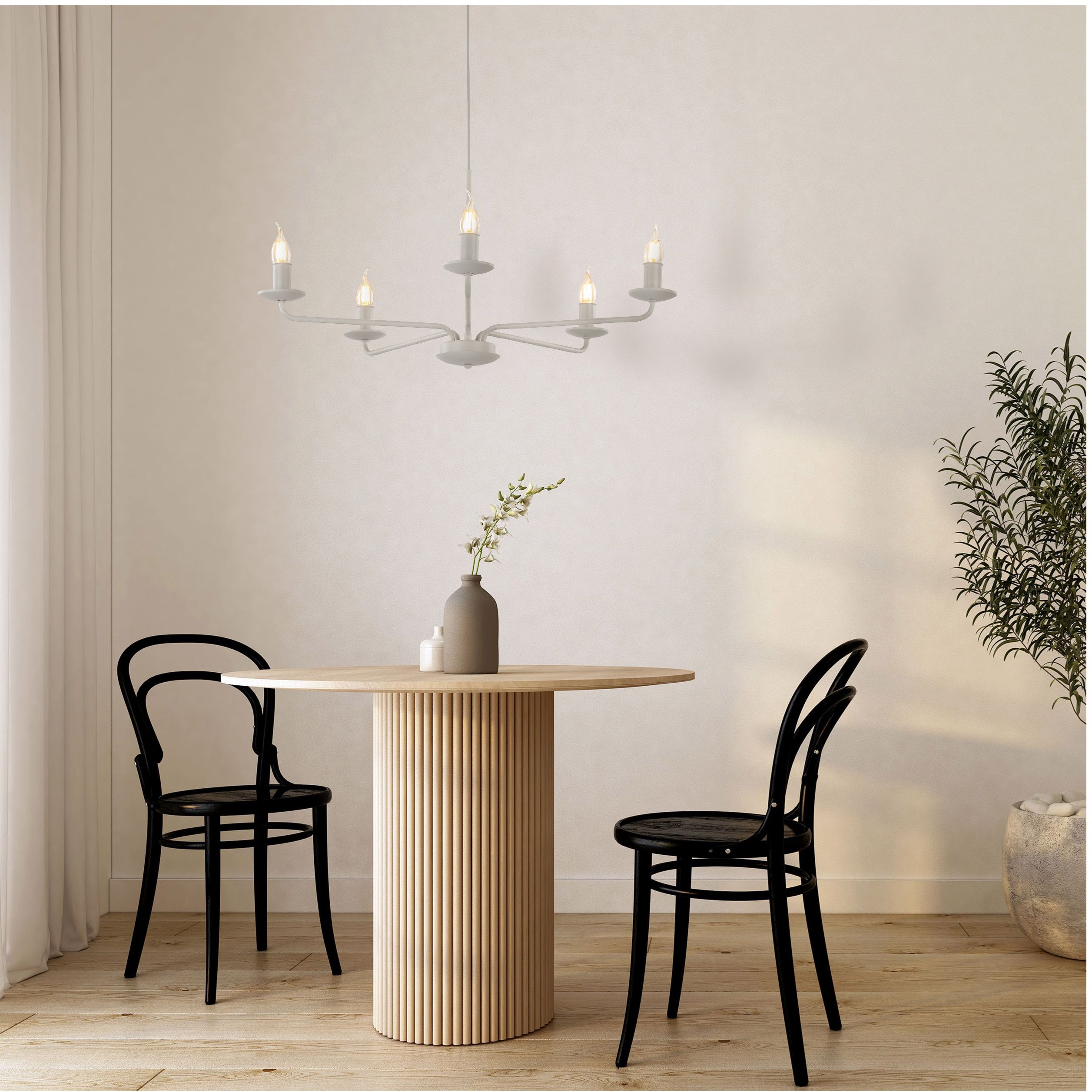 TK Lighting Limal lampa wisząca 5x10 W beżowa 10253