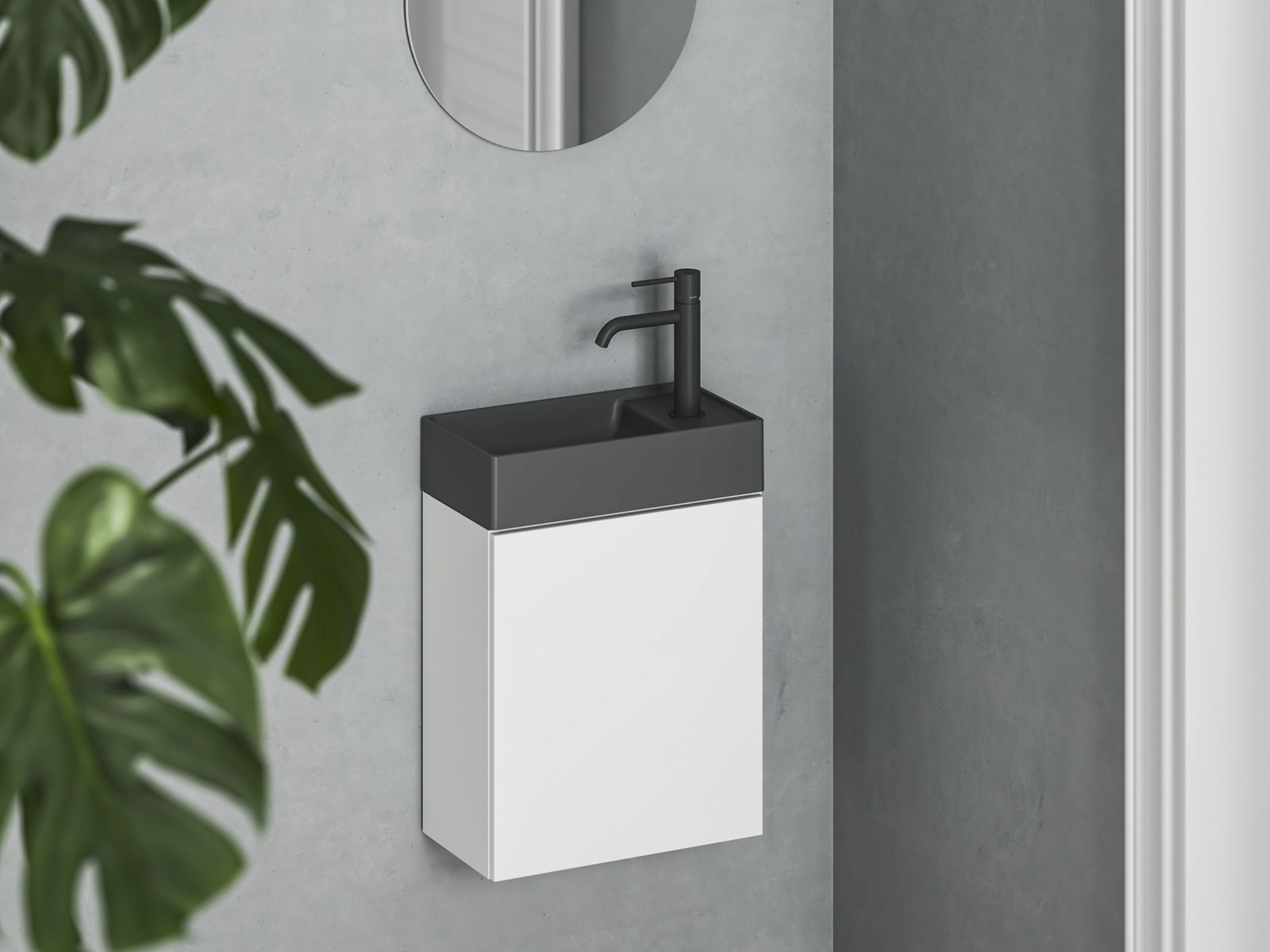 Ravak Veda umywalka 40x22 cm prostokątna meblowa antracyt XJX03240000