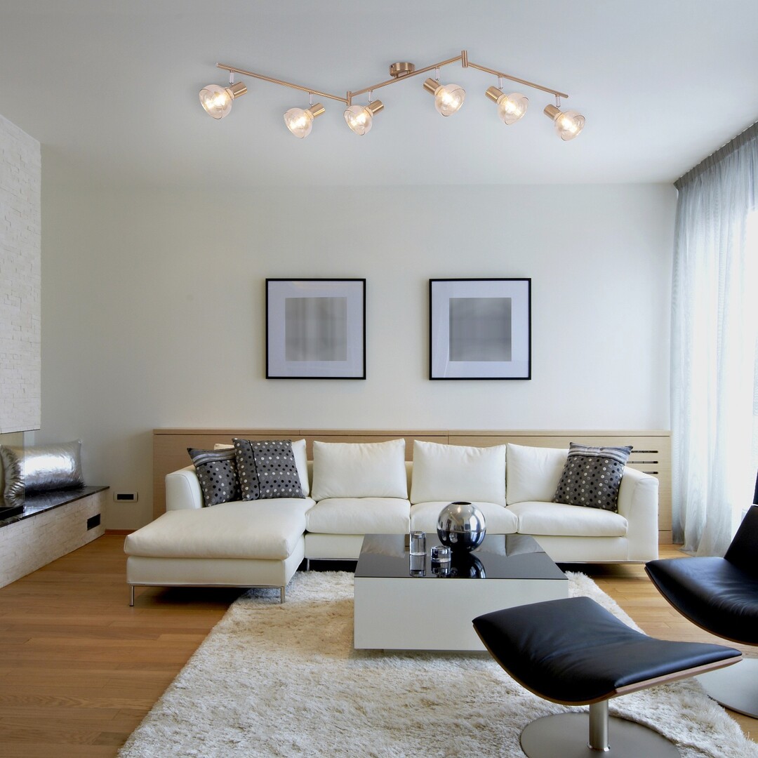 Rabalux Holly lampa podsufitowa 6x40W mosiądz/bursztynowy 5553