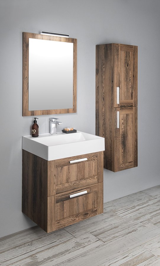 Sapho Amia szafka boczna 140 cm wysoka wisząca dąb collingwood AM020-1919