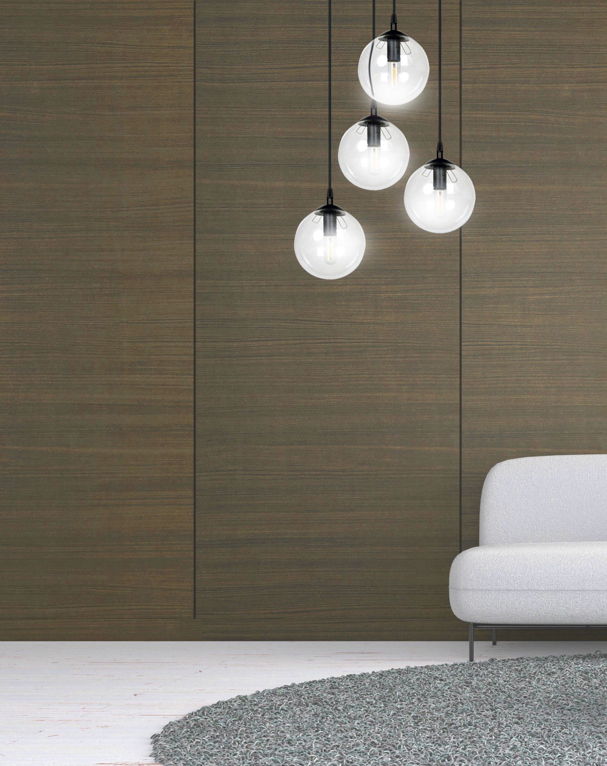 Emibig Cosmo lampa wisząca 4x10 W czarna-przezroczysta 711/4PREM