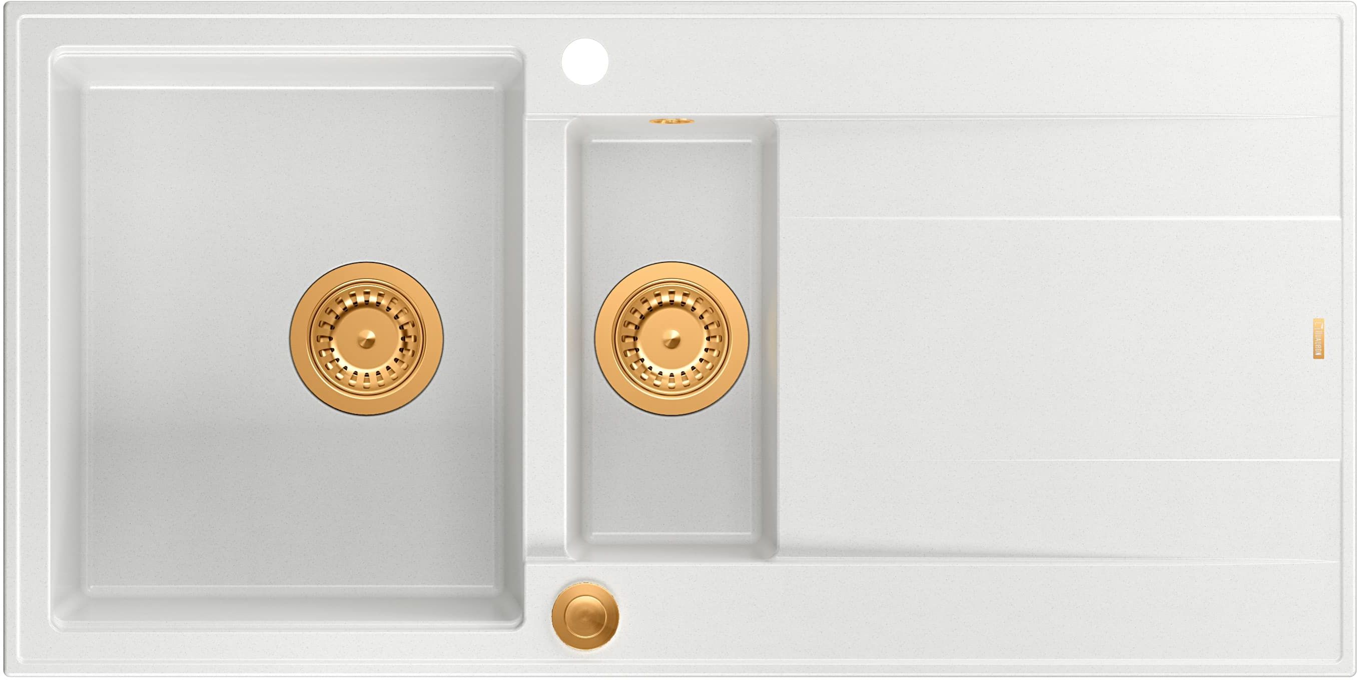 Quadron Evan 156XL zlewozmywak 100x50 cm GraniteQ snow white/miedziany HQE510050U1_PVDC1_P2O