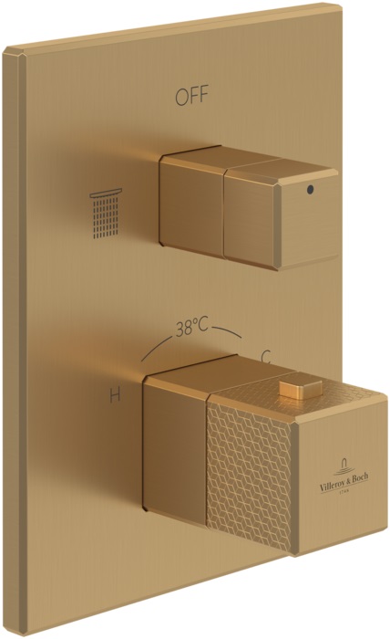 Villeroy & Boch Mettlach bateria wannowo-prysznicowa podtynkowa termostatyczna złota TVS12600300076