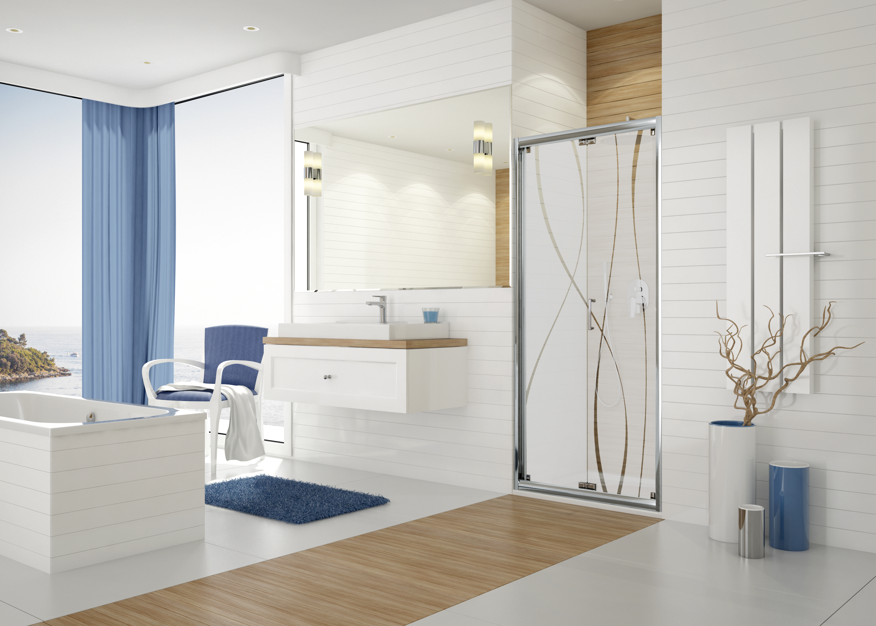 Sanplast TX drzwi prysznicowe z profilem 70 cm składane srebrny połysk/szkło ze wzorem 600-271-1200-38-231