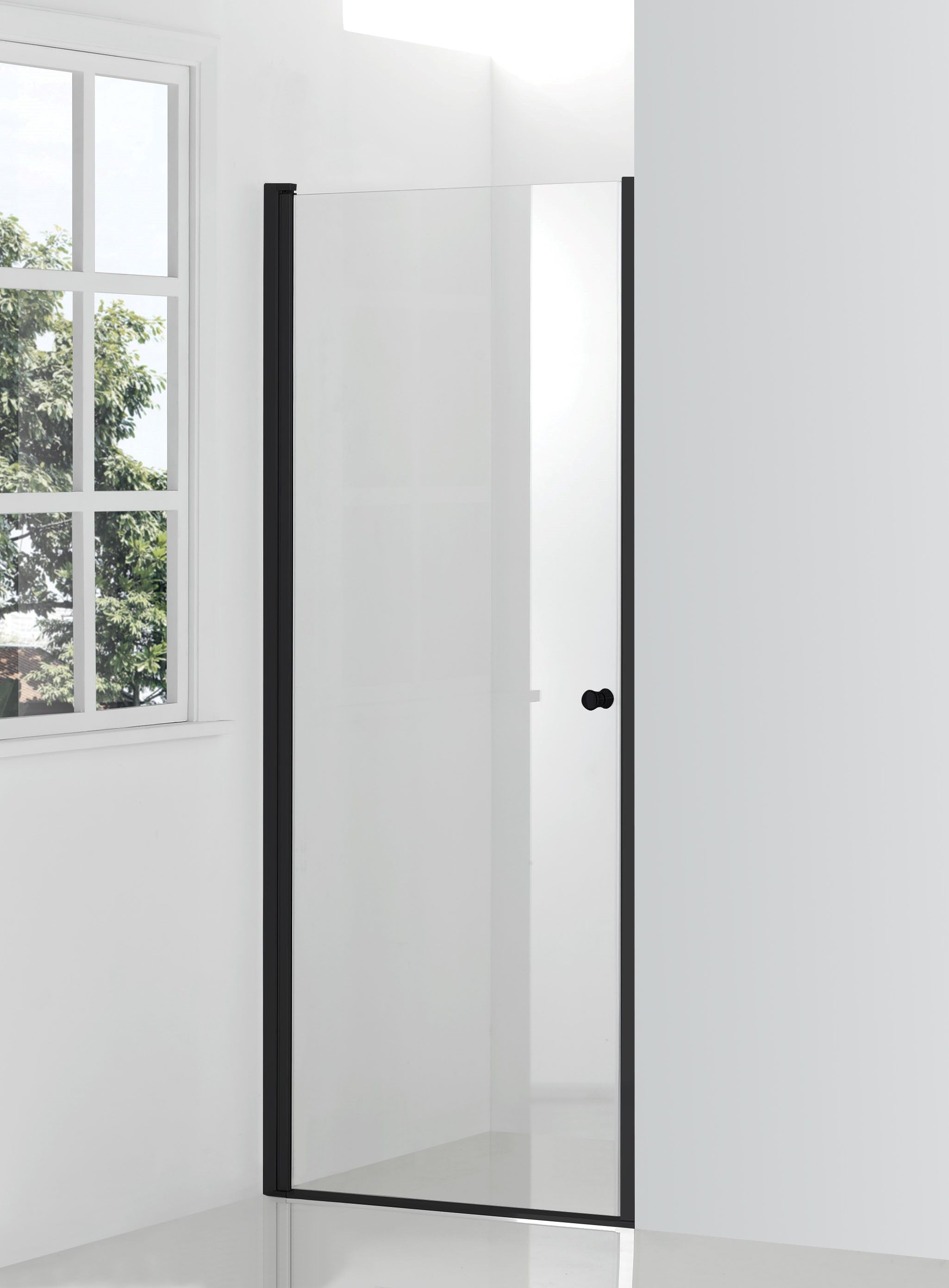 Hagser Gabi drzwi prysznicowe 80 cm jednoczęściowe uchylne czarny mat/szkło przezroczyste HGR22000021 - Wysyłka w 24h