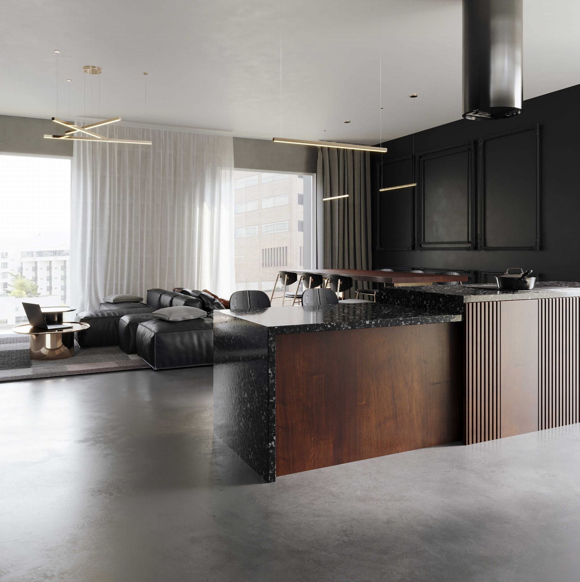 MaxLight Trio lampa wisząca 3x12W LED złota P0474D