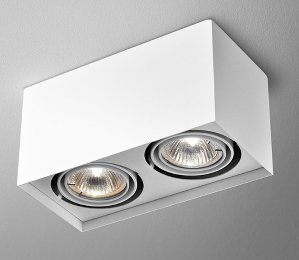 Aqform Squares lampa podsufitowa 2x50W biała struktura 45812-0000-U8-PH-13