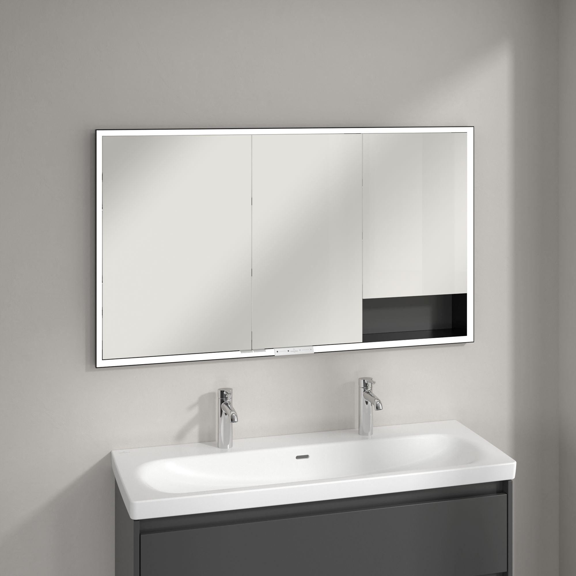 Villeroy & Boch My View+ szafka 130x16,8x75 cm z lustrem grafitowa B48213VR