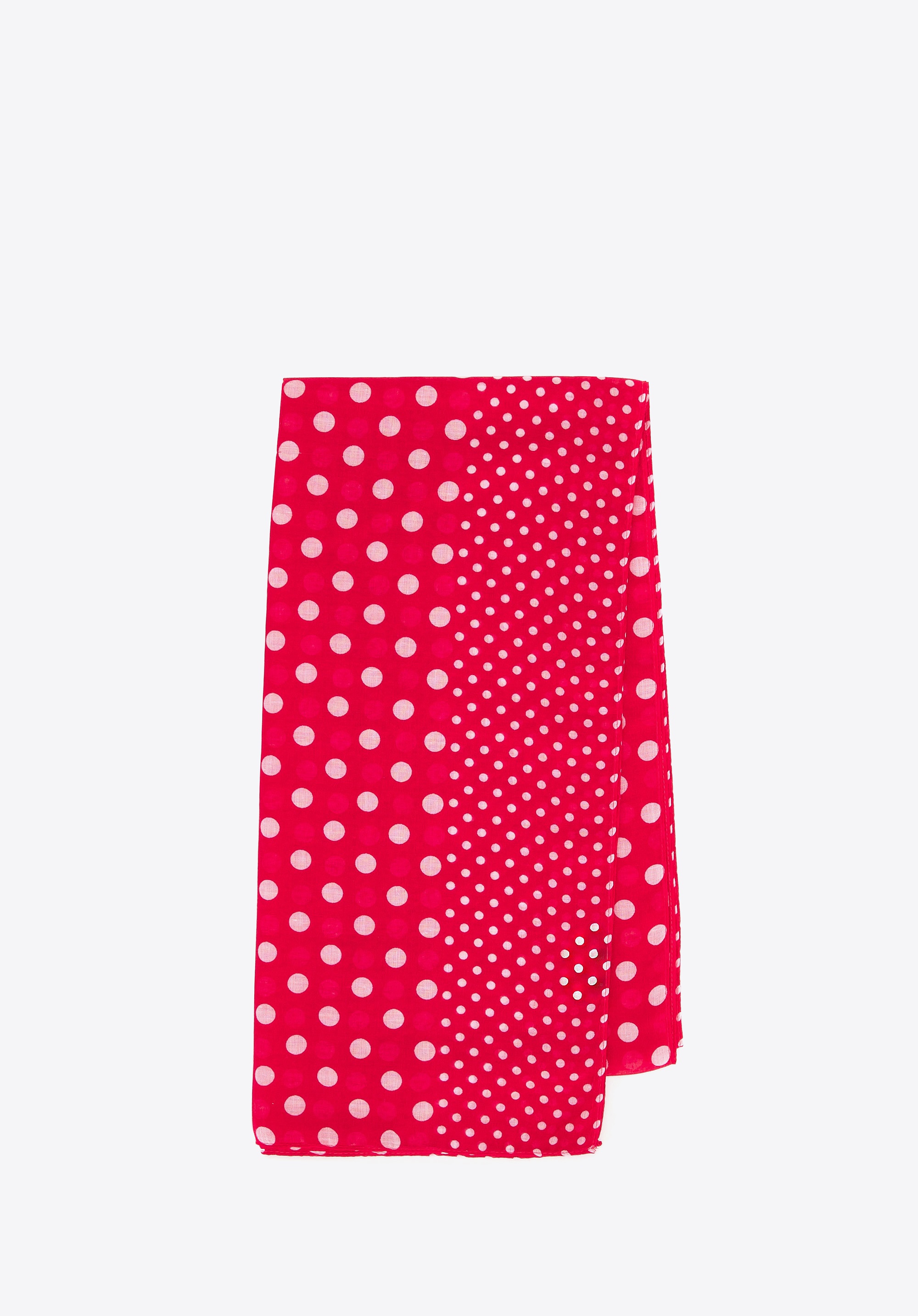 Dodatkowy rabat 25% - Damski szal w grochy i groszki różowo - biały