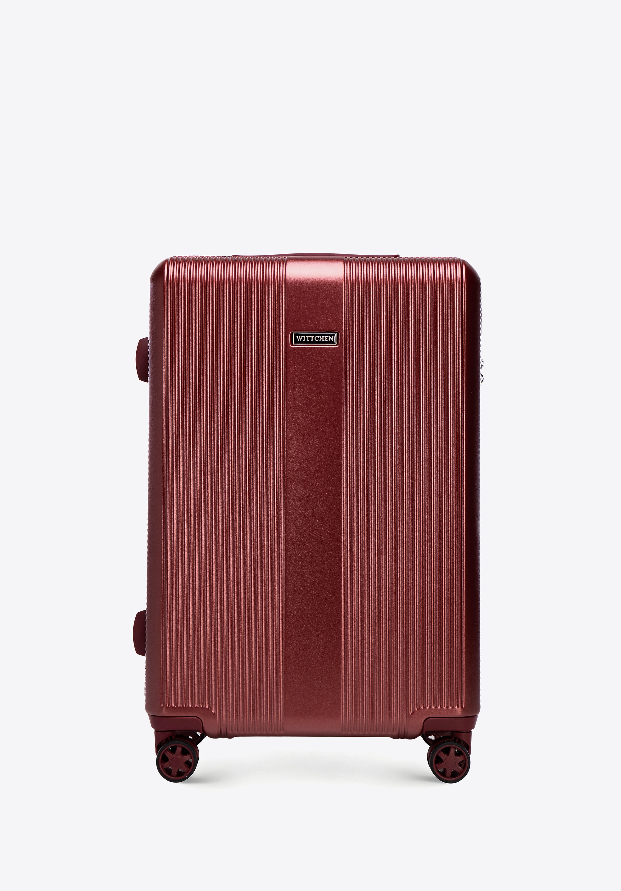 Dodatkowy rabat 25% - Średnia walizka z polikarbonu w tłoczenia burgund