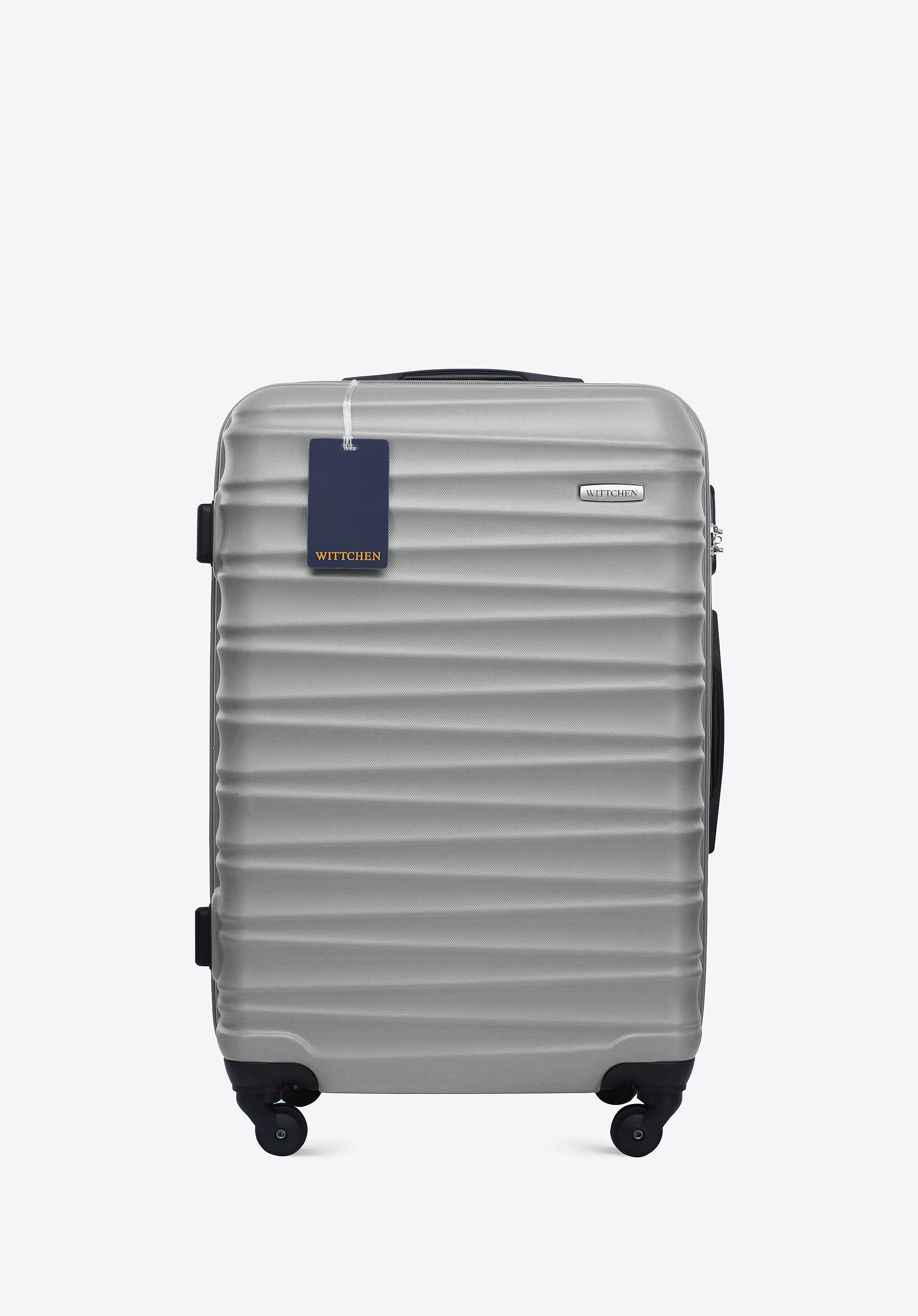 Dodatkowy rabat 25% - Średnia walizka z ABS - u i identyfikator z logo WITTCHEN szara