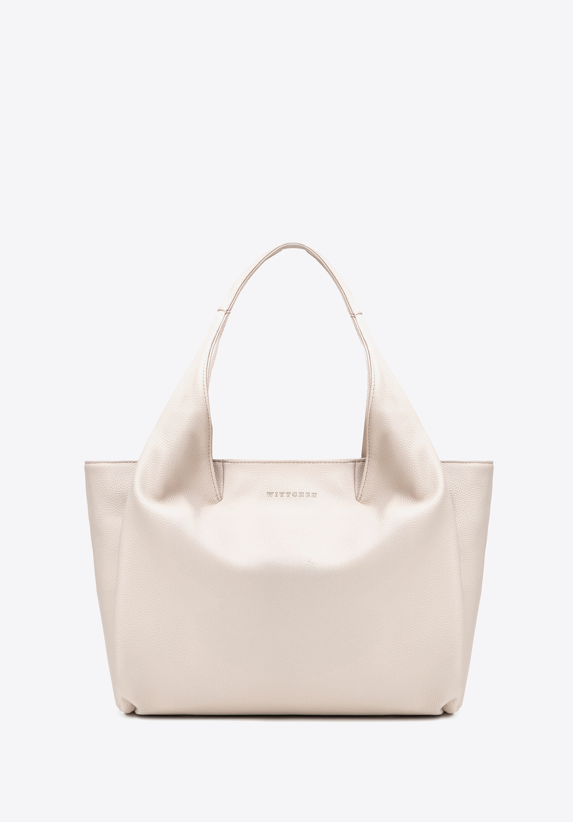 Elegancka damska shopperka z imitacji skóry kremowa