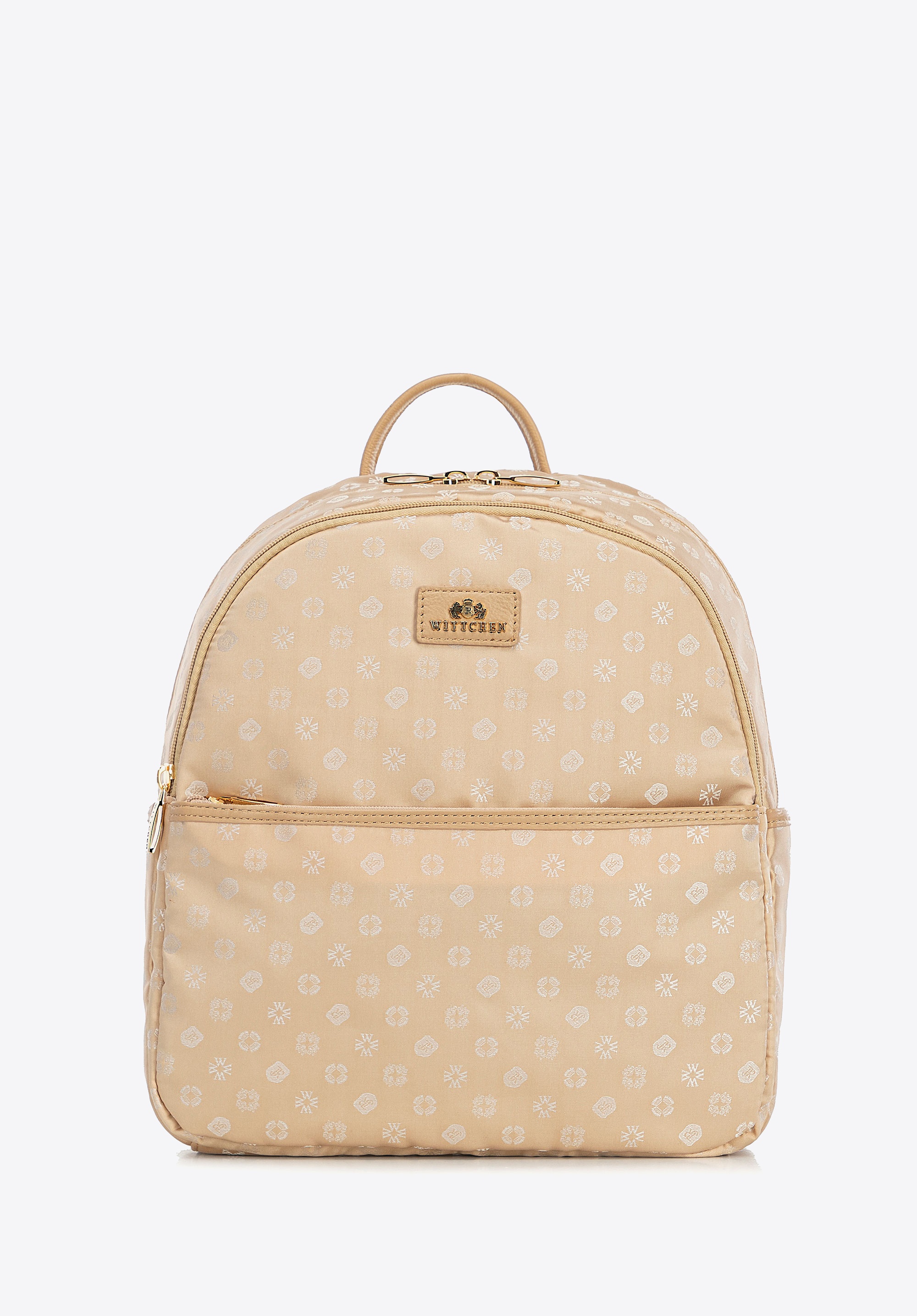 Dodatkowy rabat 25% - Plecak damski półokrągły elegancki w monogram kremowy