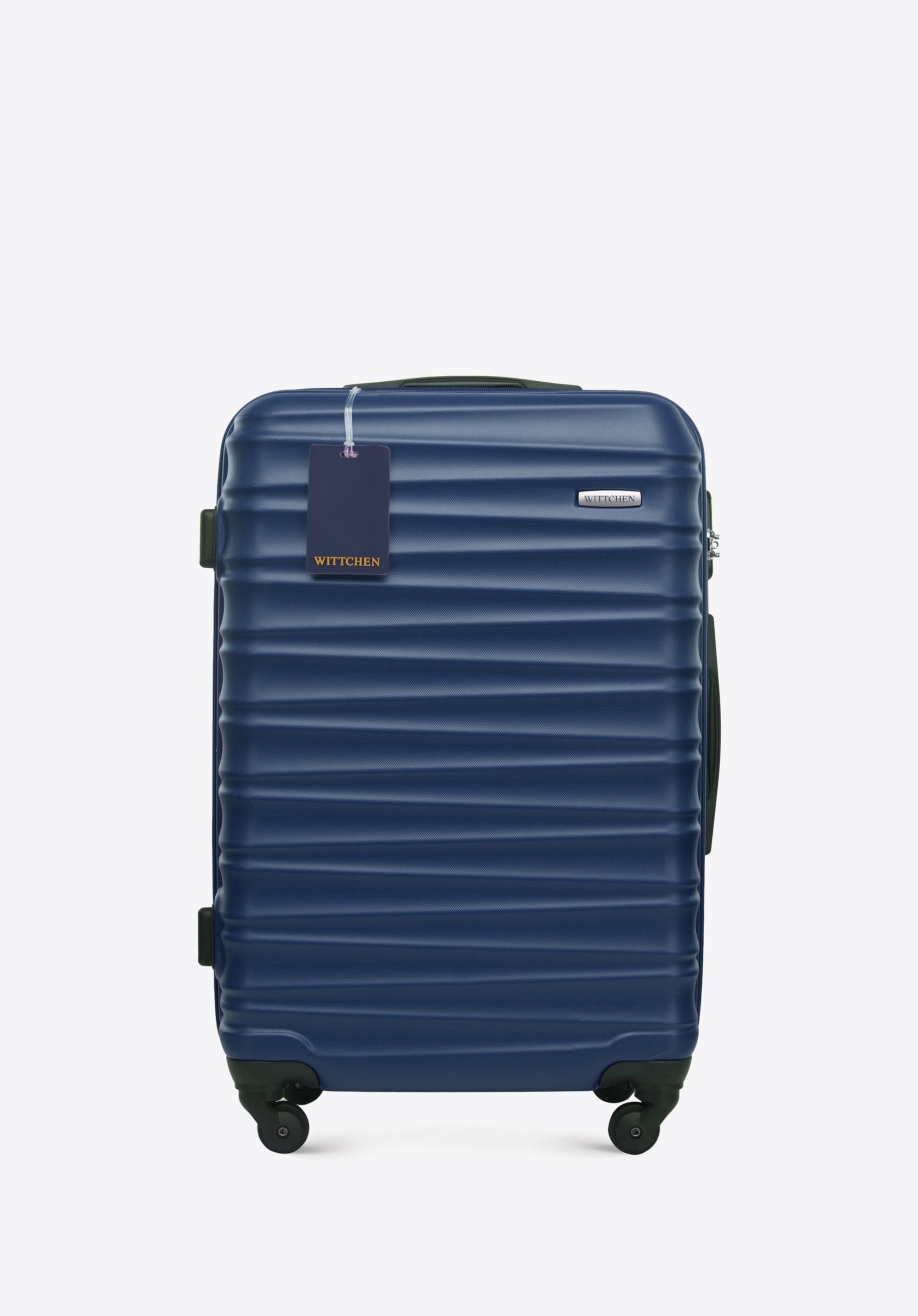 Średnia walizka z ABS - u i identyfikator z logo WITTCHEN granatowa