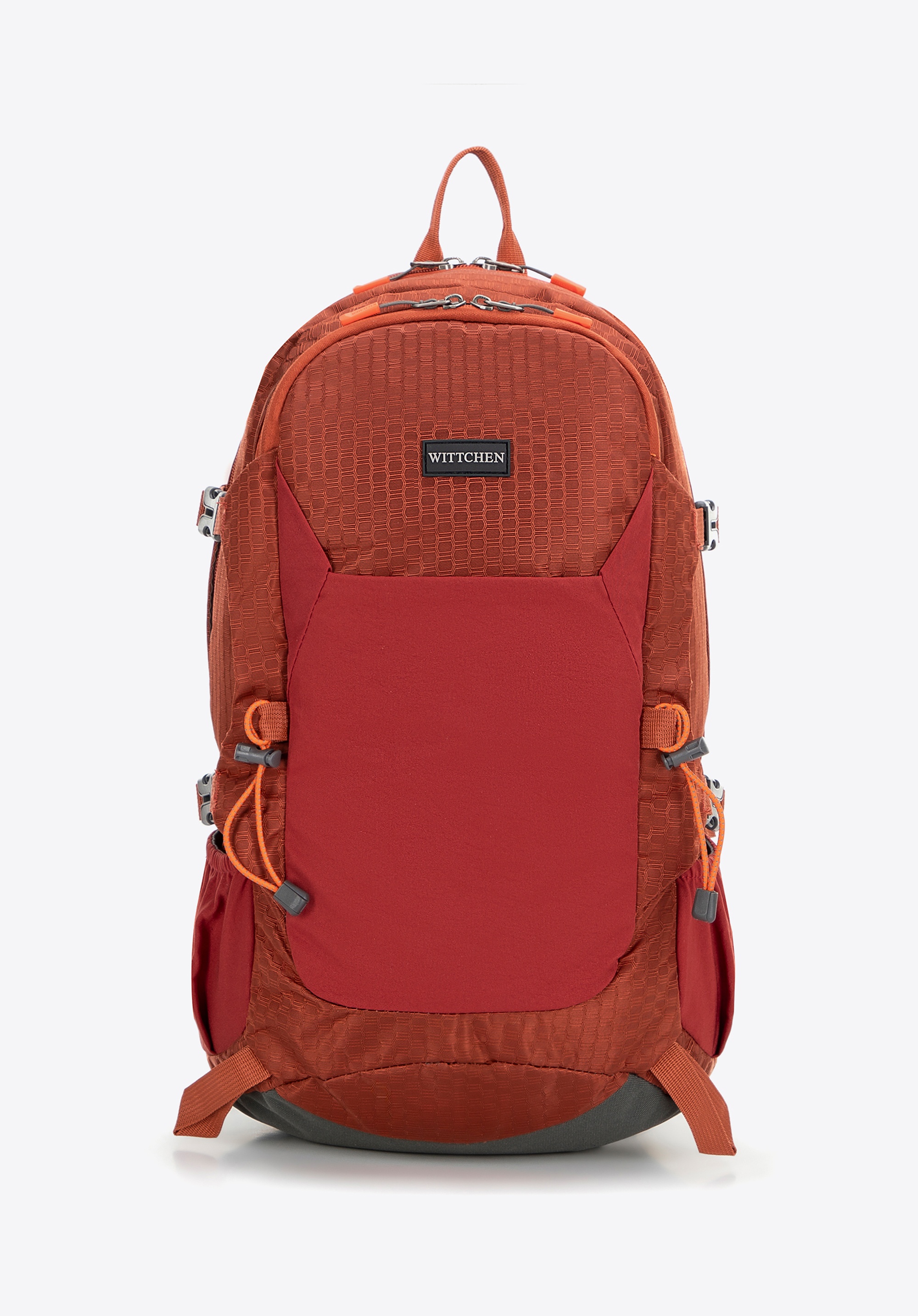 Turystyczny plecak z nylonu ceglasty