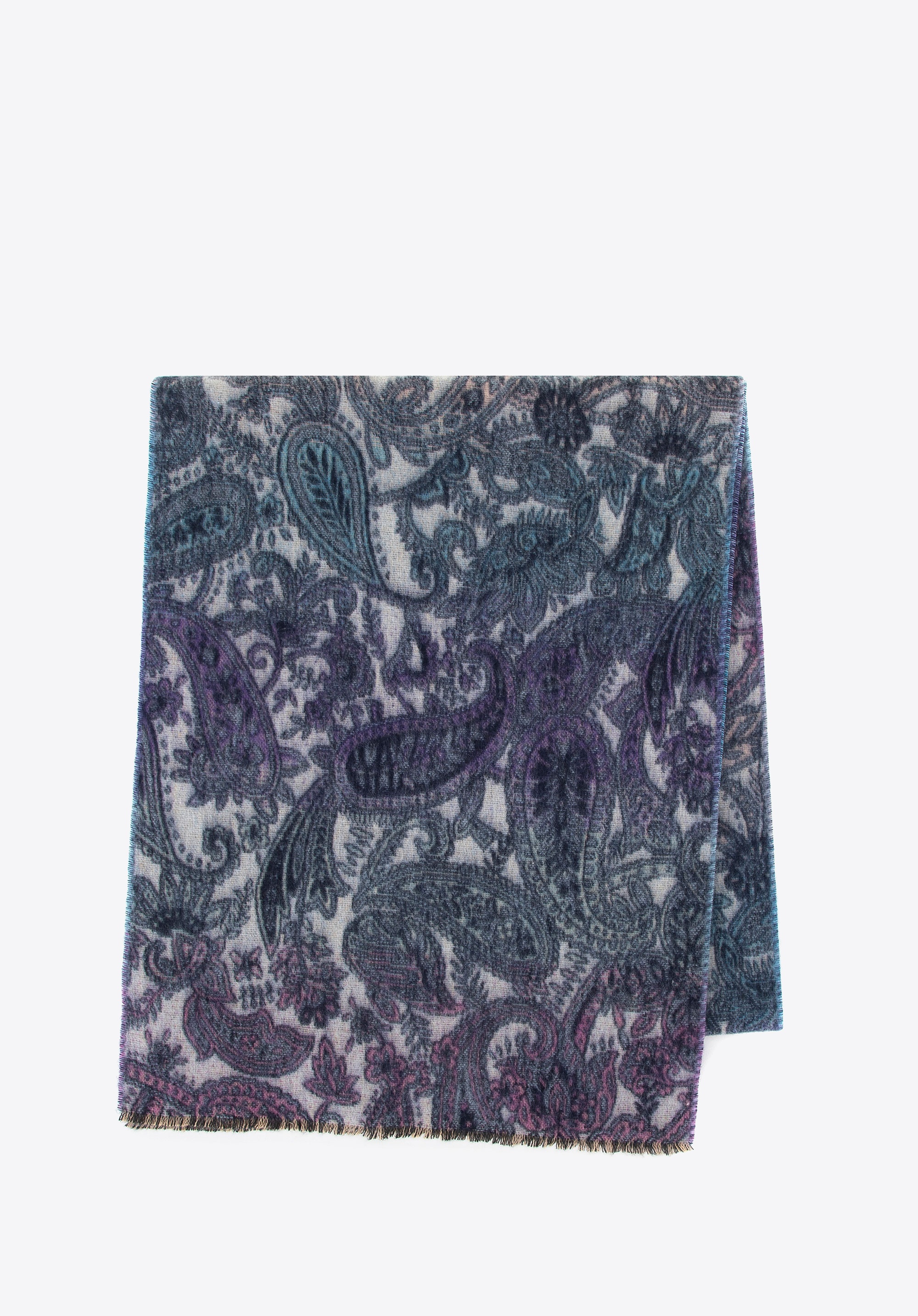 Dodatkowy rabat 25% - Damski szal w motyw orientu niebiesko - fioletowy