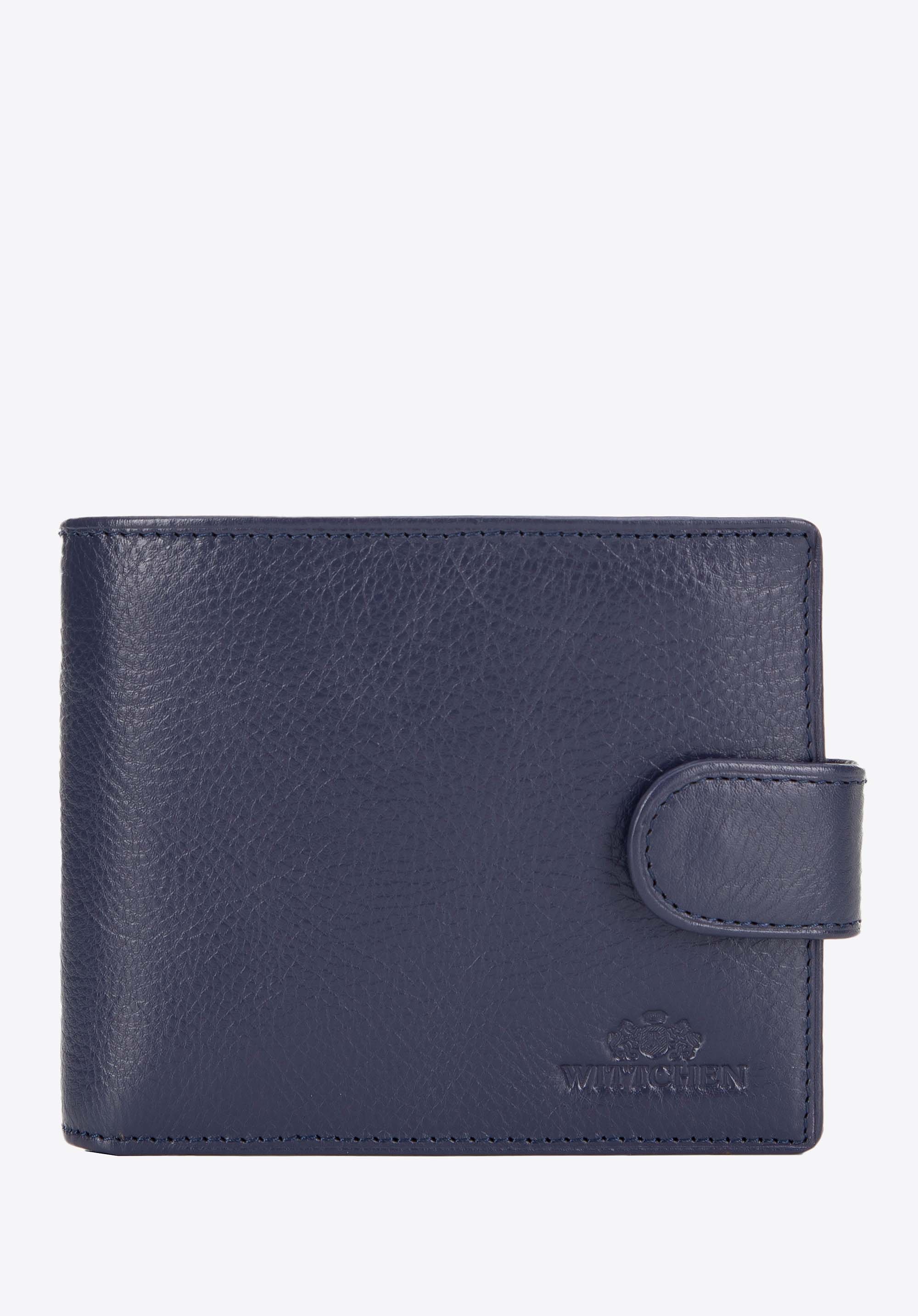 Dodatkowy rabat 25% - Męski portfel skórzany prosty granatowy