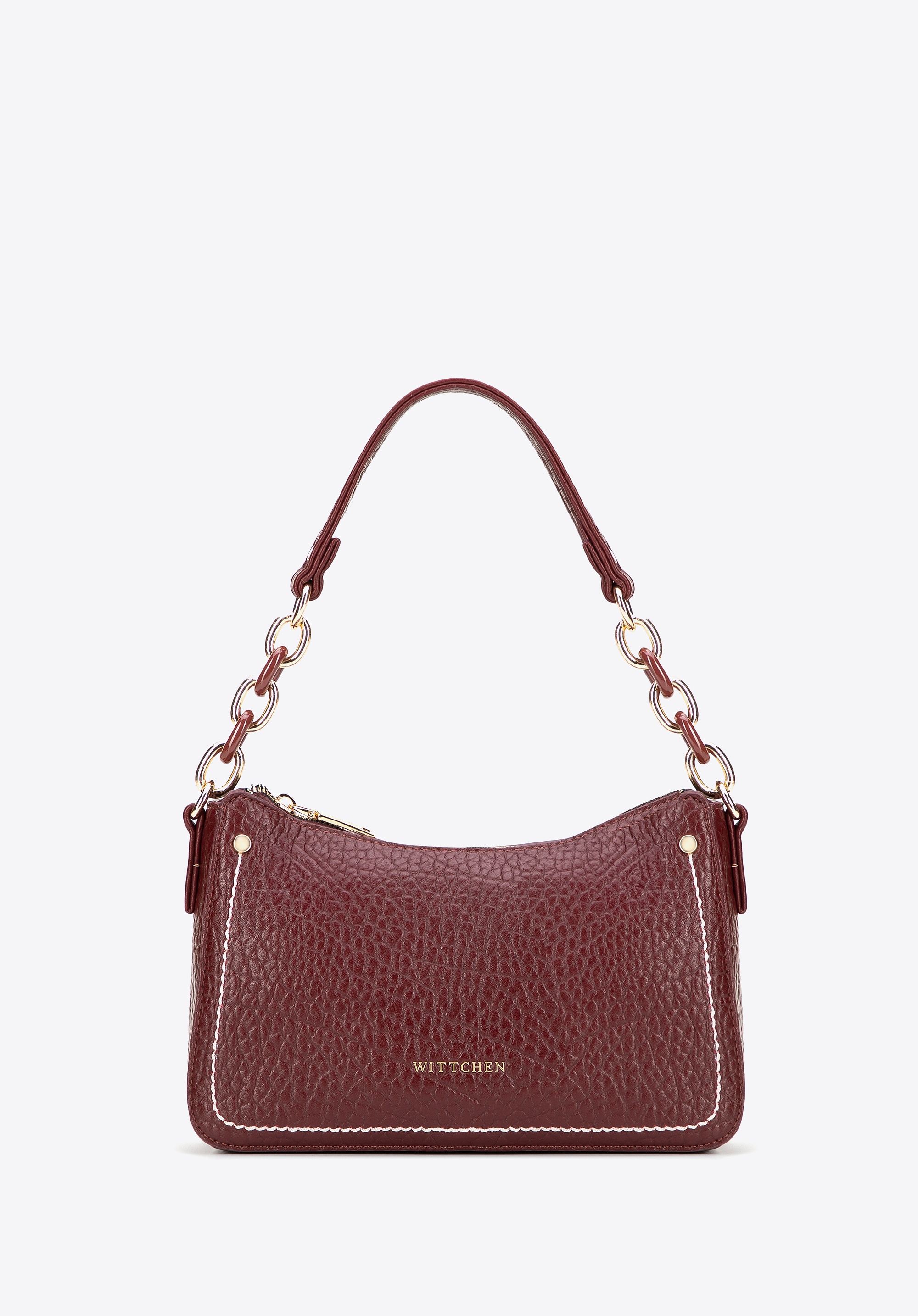 Dodatkowy rabat 25% - Mała torebka bagietka z ekoskóry bordowa