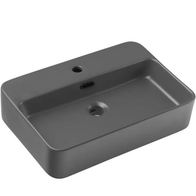 COMAD Umywalka nablatowa TRUST 2 55 cm szary ciemny E-6282