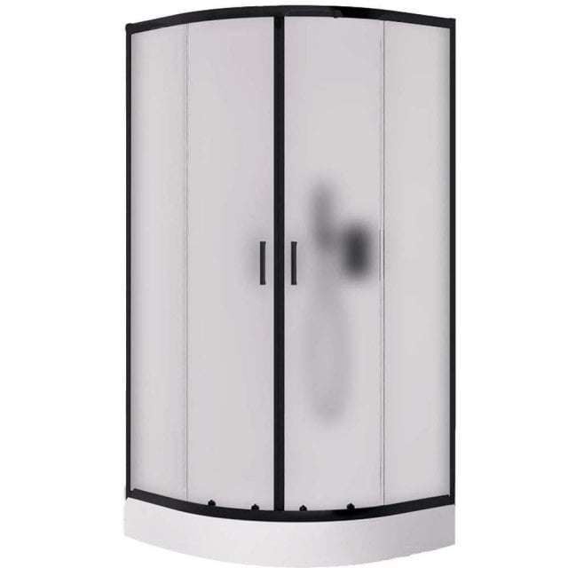 NEW TRENDY Kabina prysznicowa SUVIA BLACK półokrągła z brodzikiem 80x