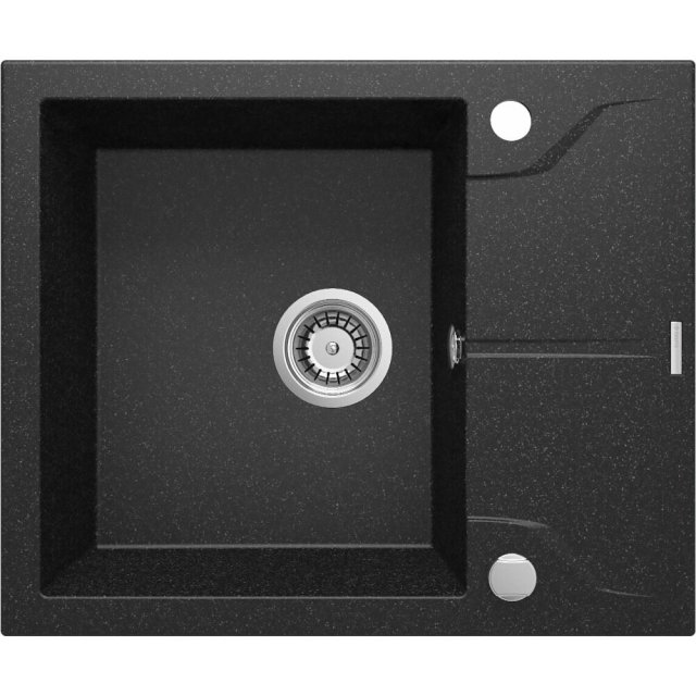 DEANTE Zlewozmywak granitowy ANDANTE grafit 1-komorowy z ociekaczem 5