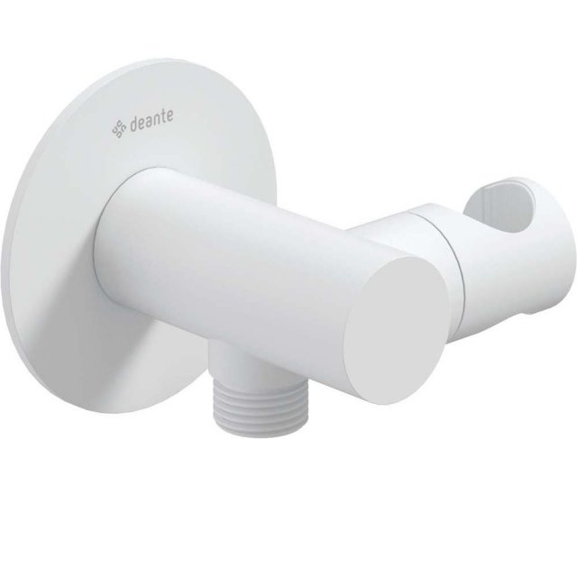 DEANTE Przyłącze kątowe okrągłe SILIA z uchwytem na słuchawkę białe N