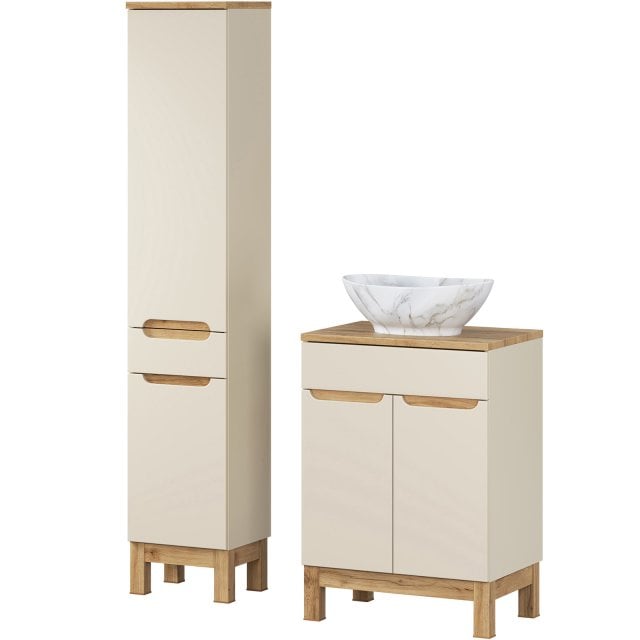 COMAD Zestaw mebli BALI CASHMERE szafka z blatem WOTAN 60 cm, umywalk