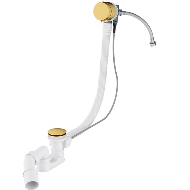 OMNIRES Syfon wannowy CGS przelewowo-odpływowo-napełniający złoty TK1