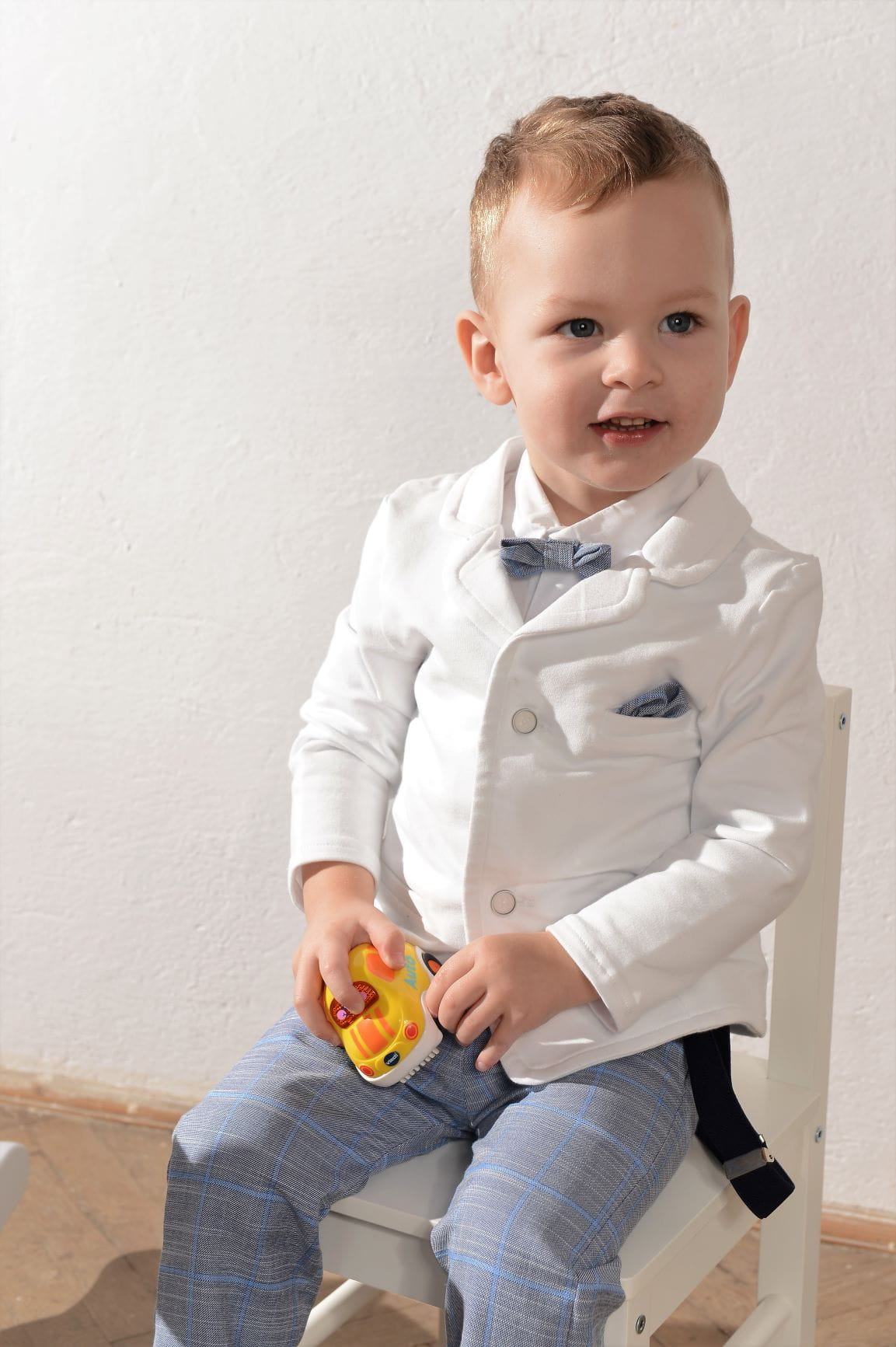 LaFerio Verona Garnitur do chrztu ze spodniami w kratę