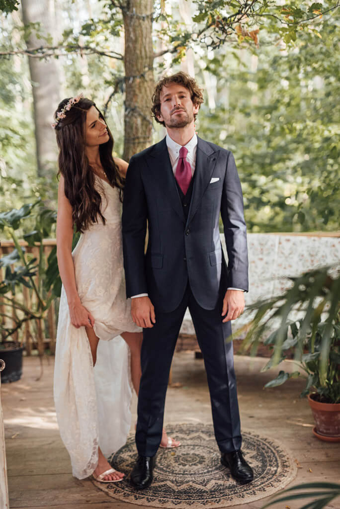 Granatowy Garnitur Ślubny Gatsby