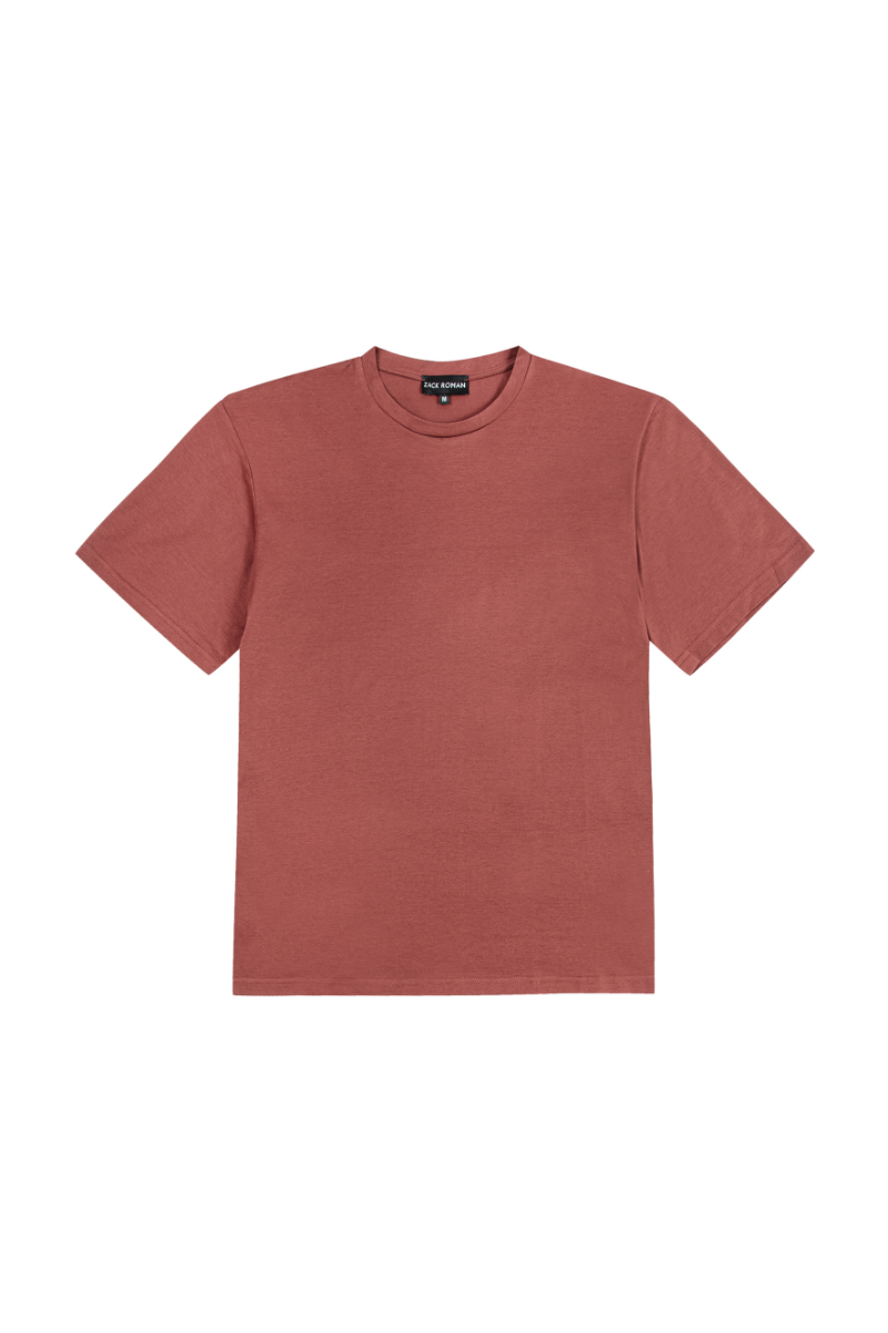 T-shirt Zack, bawełniany, rudy