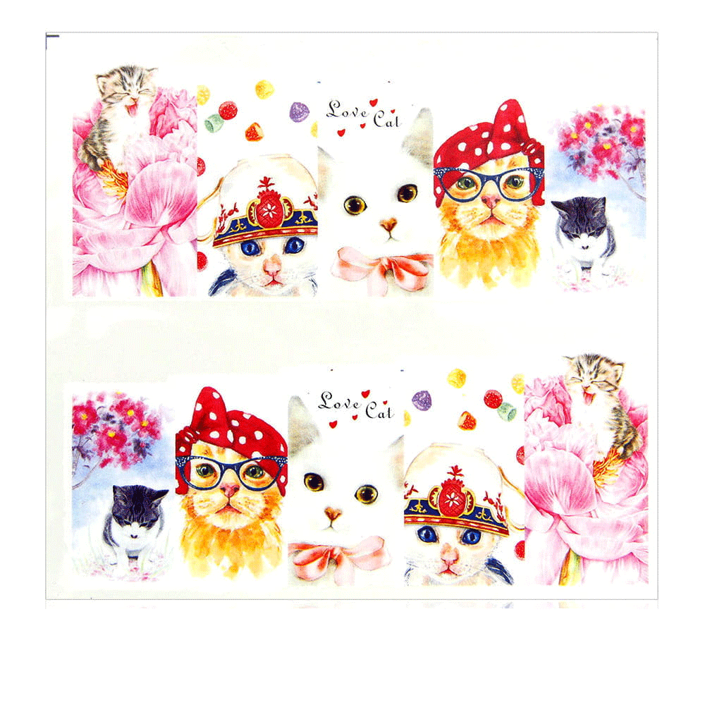 Naklejki wodne do paznokci arkusz 7 x 6,5 cm na 10 palców c Nr 220