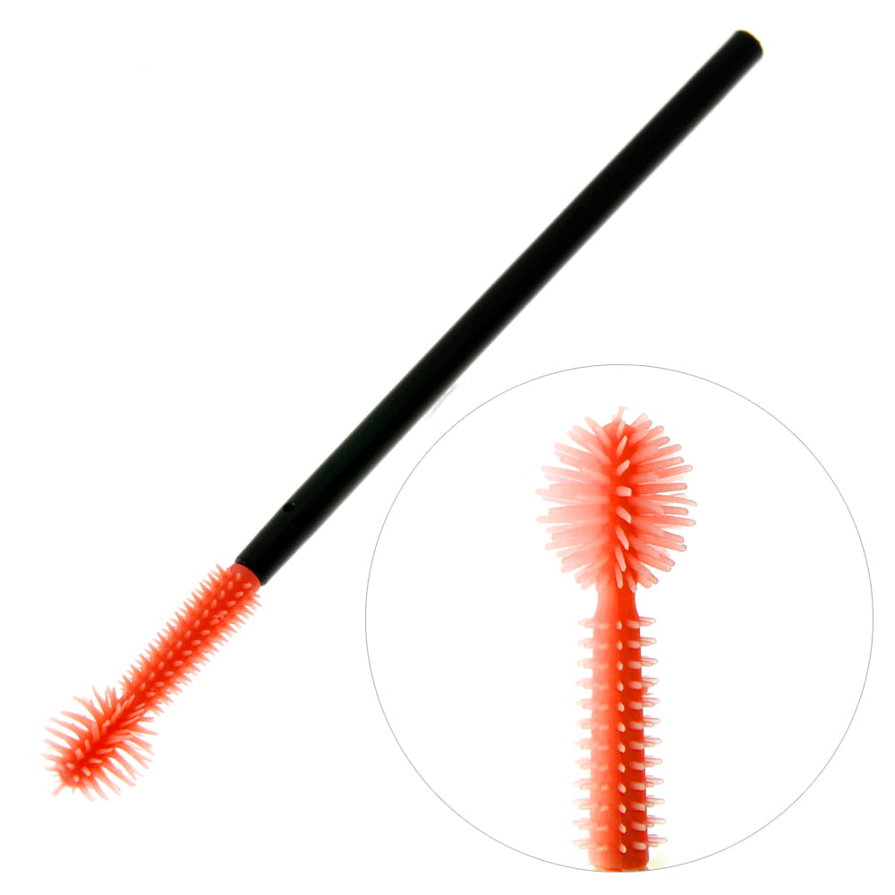 Silikonowa szczoteczka do rzęs i brwi pomarańczowa 1 szt Nr 02