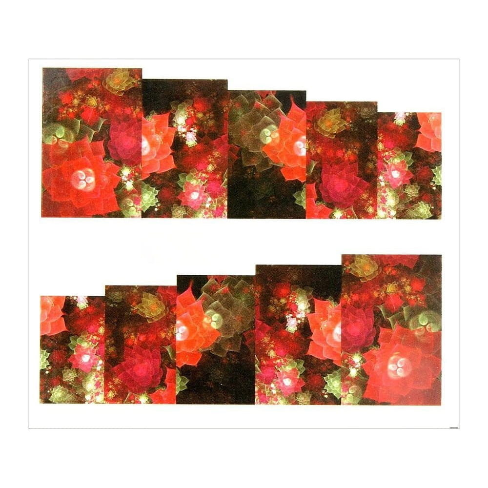 Naklejki wodne do paznokci arkusz 6,5 x 5,5 cm na 10 palców a Nr 177
