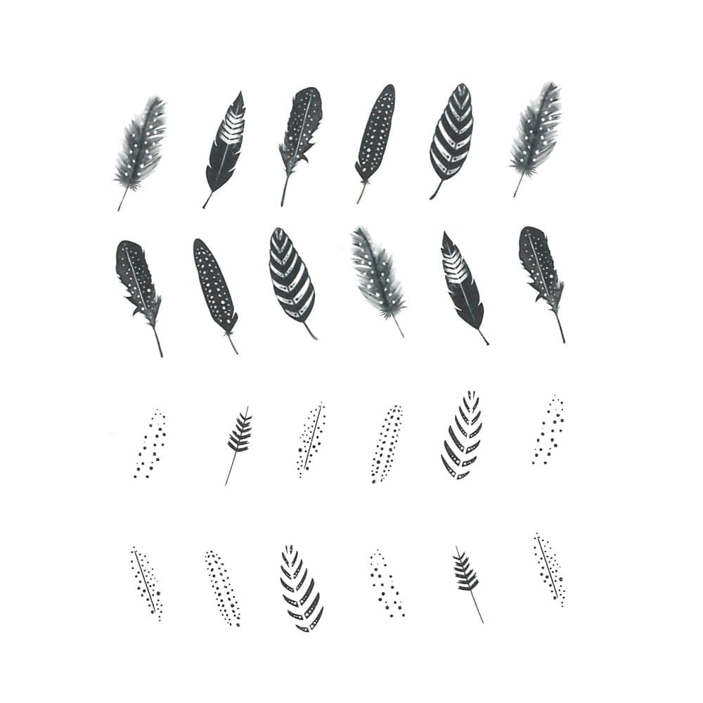 Naklejki wodne do paznokci pióra STZ-644