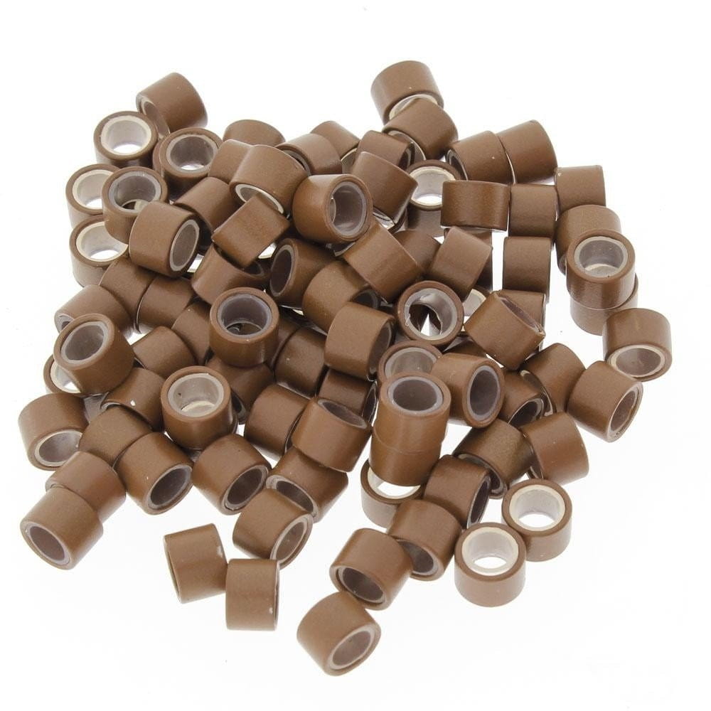 Mikroringi z silikonem do przedłużania włosów 6 mm kolor Nr 5 woreczek 100 szt