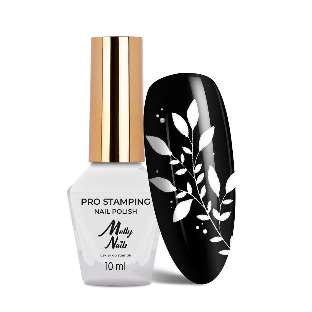 Lakier do stempli i stampingu Molly Nails PRO Stamping biały white 10ml