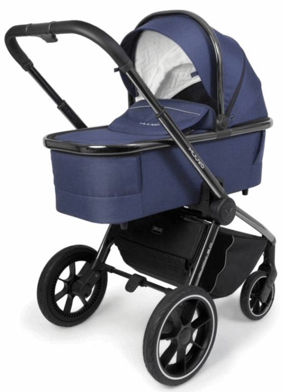 Muuvo, Quick 3.0 Black Chrome - wózek spacerowy z gondolą XL i wyposażeniem-Azure Blue